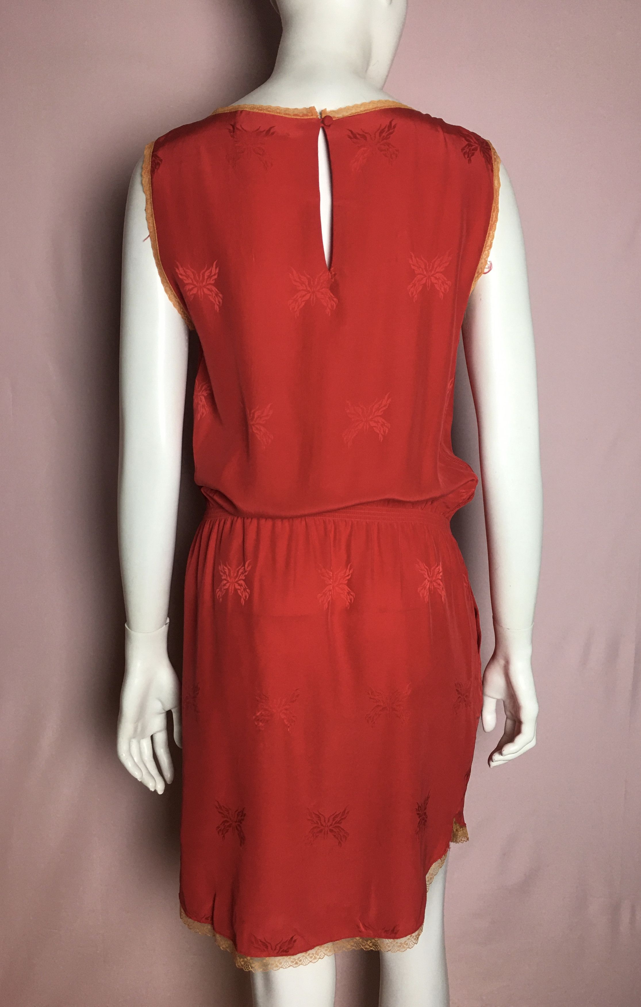 Zadig & Voltaire Zadig & Voltaire Silk Jacquard Red Dress Size S Size S / US 4 / IT 40 - 3 Thumbnail