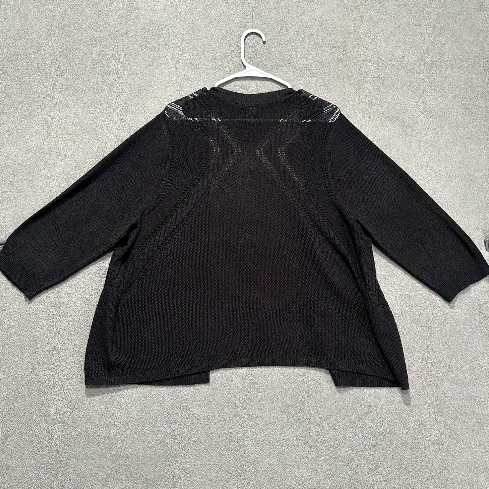 Worthington Worthington Cardigan Womens 2X Black Open Front Lightweight Knit Sweater Long Sleeve EUC Size XXL / US 16-18 / IT 52-54 - 2 Thumbnail