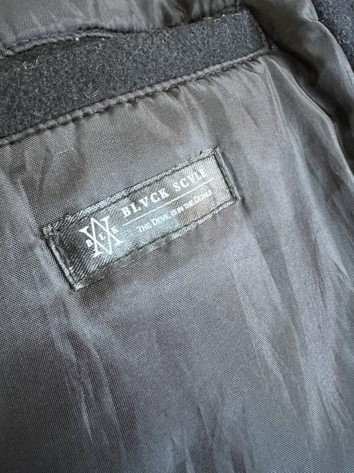 Black Scale Black Scale Leather Wool Bomber Jacket Size US M / EU 48-50 / 2 - 7 Thumbnail