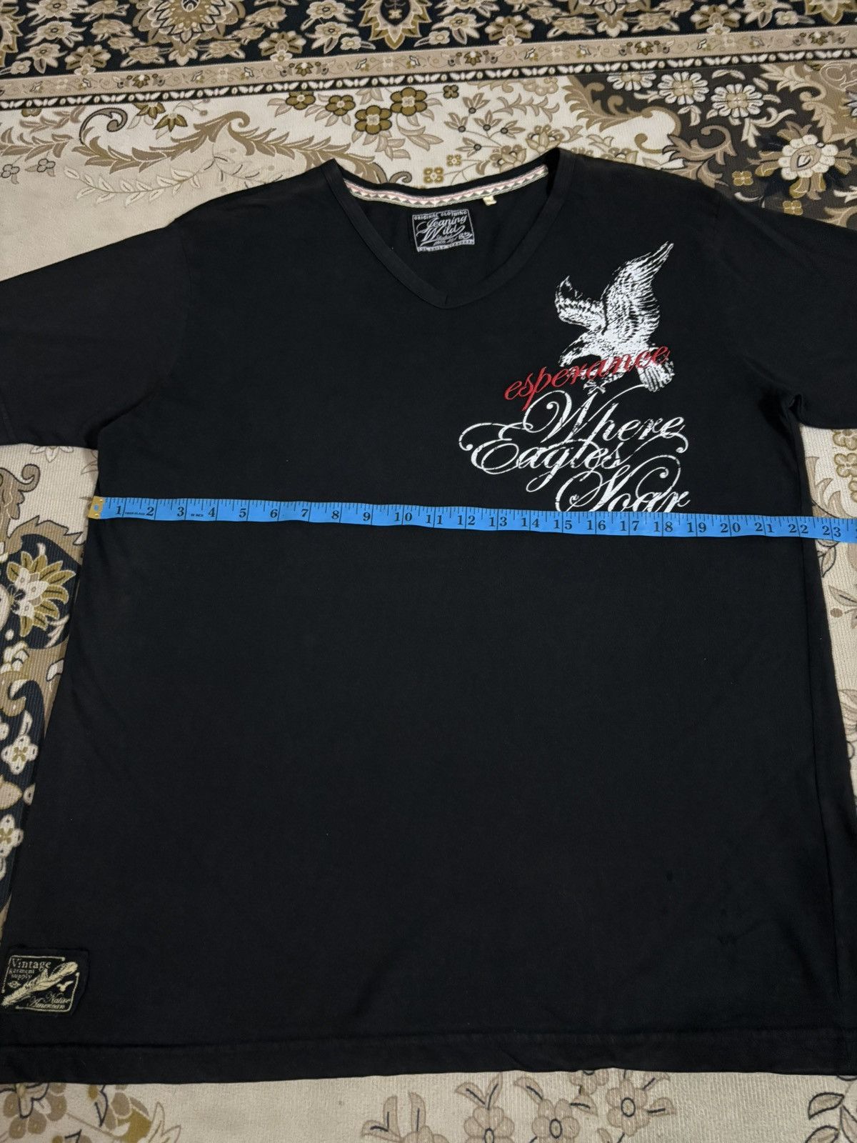 Affliction × Japanese Brand Jeaning Wild Over Print Back Side Vneck T-Shirt Size US L / EU 52-54 / 3 - 9 Thumbnail