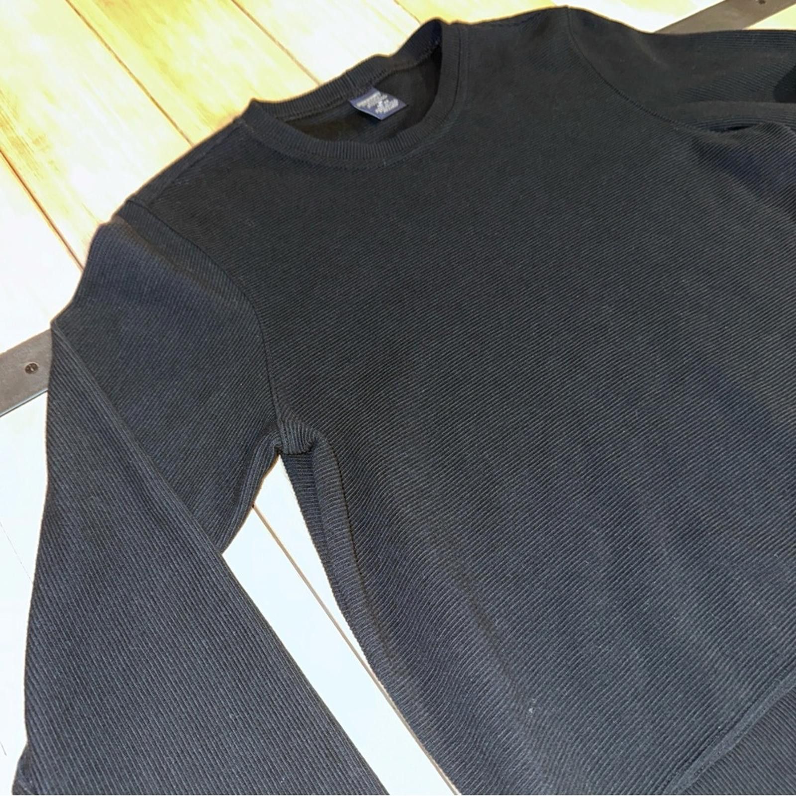 Lands' End Lands End M EUC Black Ribbed Longline Tunic Pullover Stretch Size M / US 6-8 / IT 42-44 - 4 Thumbnail