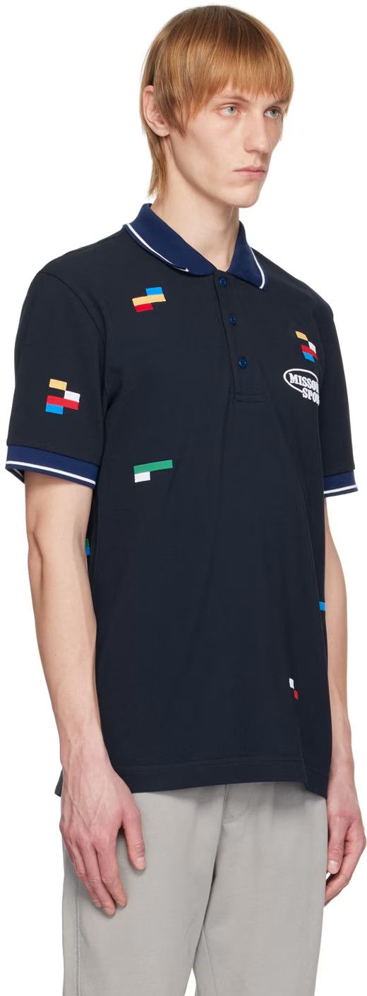 Missoni o1y0225 Logo Polo Shirt in Midnight Blue Size US S / EU 44-46 / 1 - 2 Thumbnail