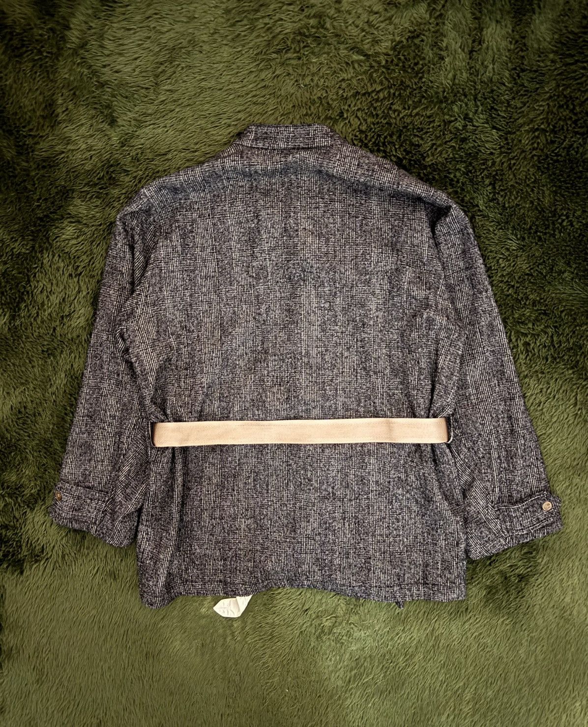 DIGAWEL [1] DIGAWEL Glen Check Wool–Cupro Belted Half Coat Size US XL / EU 56 / 4 - 8 Thumbnail