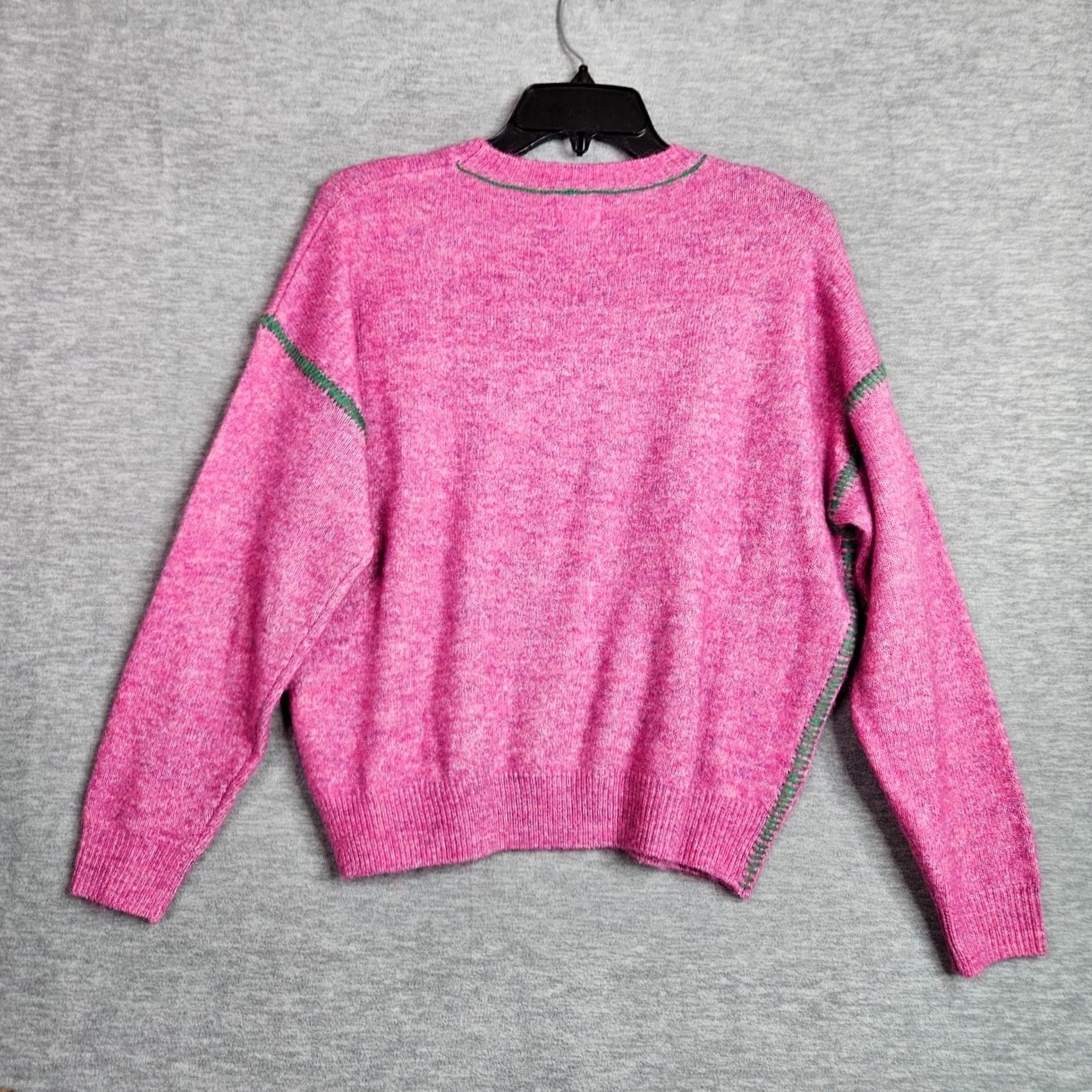 Vintage SUNDAY Pink Pullover Long Sleeve Sweater XS Womens Crew Neck Button Knit All Seasons Vintage? No Size XS / US 0-2 / IT 36-38 - 2 Thumbnail
