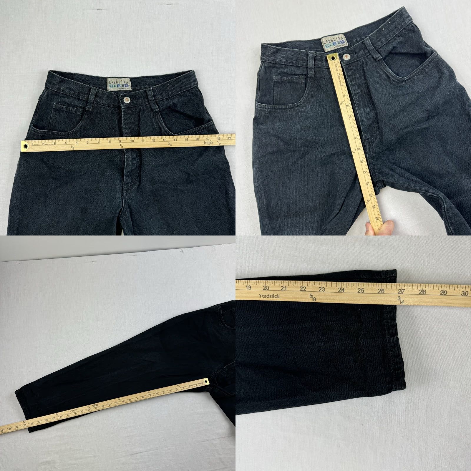 Vintage VINTAGE Carolina Blues Jeans Womens 14 Black Mom Jeans High Waist 90s Y2K Size 36" / US 14 / IT 50 - 8 Thumbnail