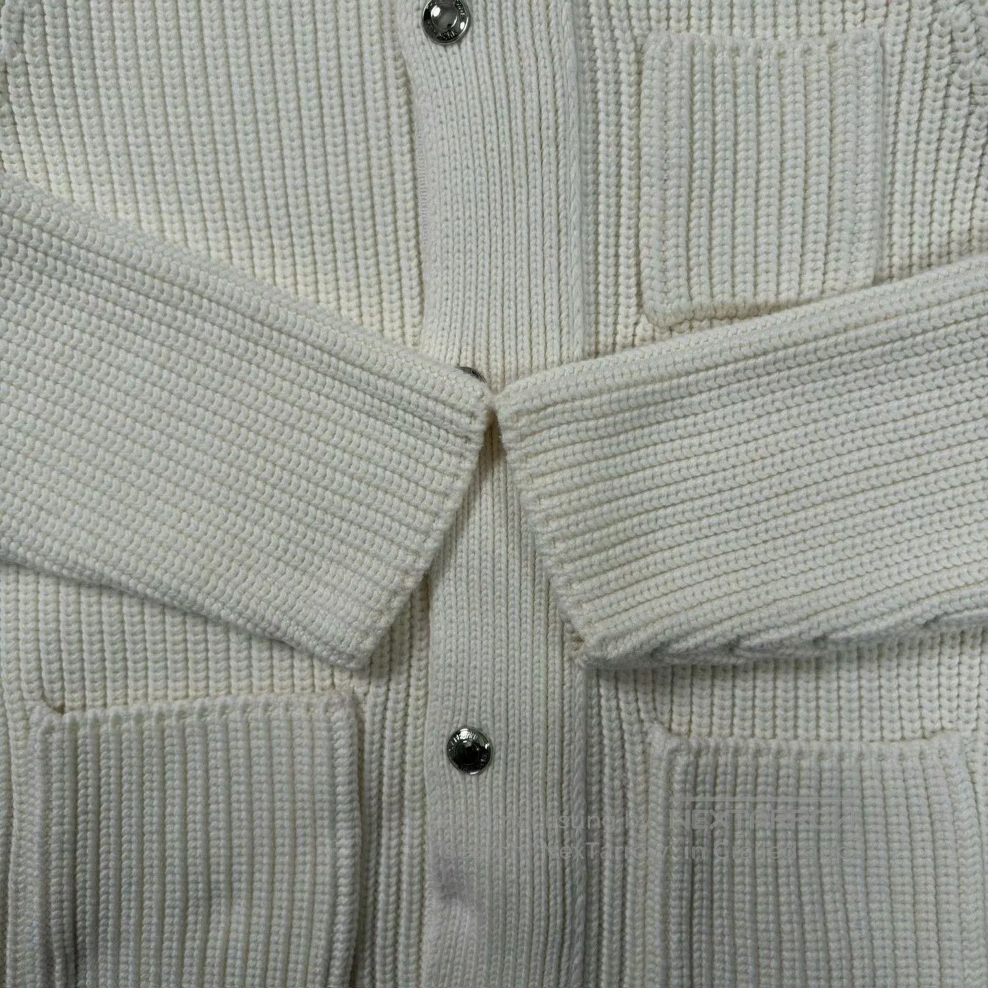 Thom Browne thom browne cream striped wool cardigan. Size US S / EU 44-46 / 1 - 7 Thumbnail
