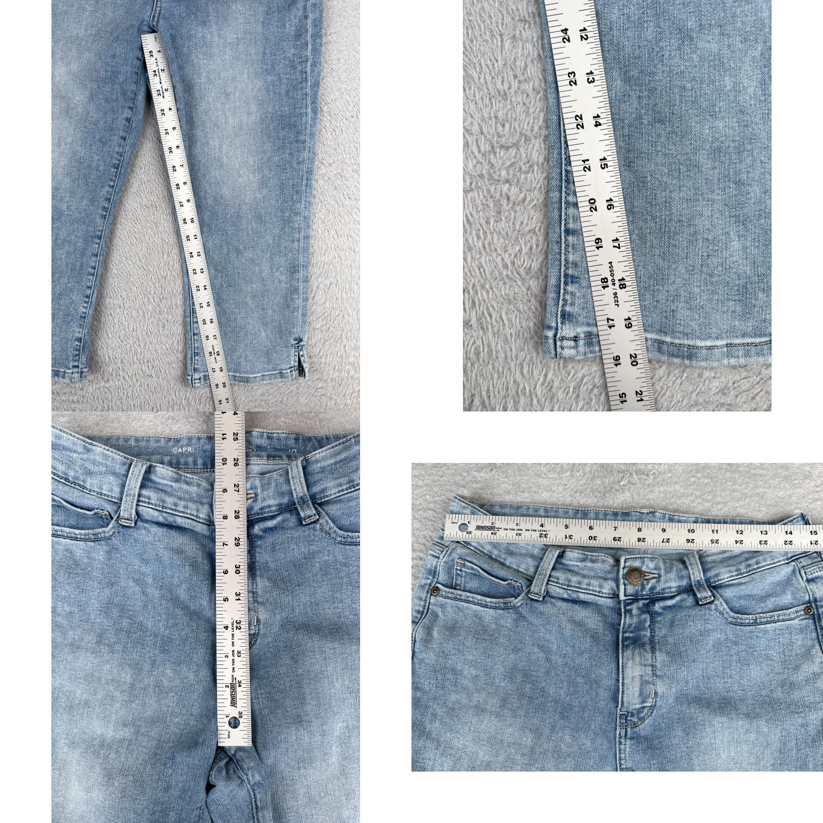 Vintage St. John's Bay Jeans Capri Denim Blue 30x20 Regular 10 Women’s Mid Rise Distressed Cotton Blend 5-Pocket Capris Sized Size 32" / US 10 / IT 46 - 8 Thumbnail