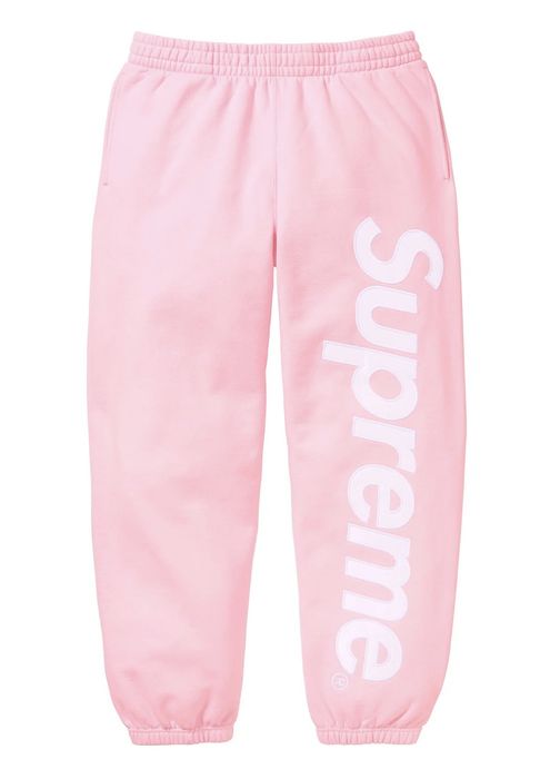 Supreme supreme satin Appliqué Sweatpant Pink color size