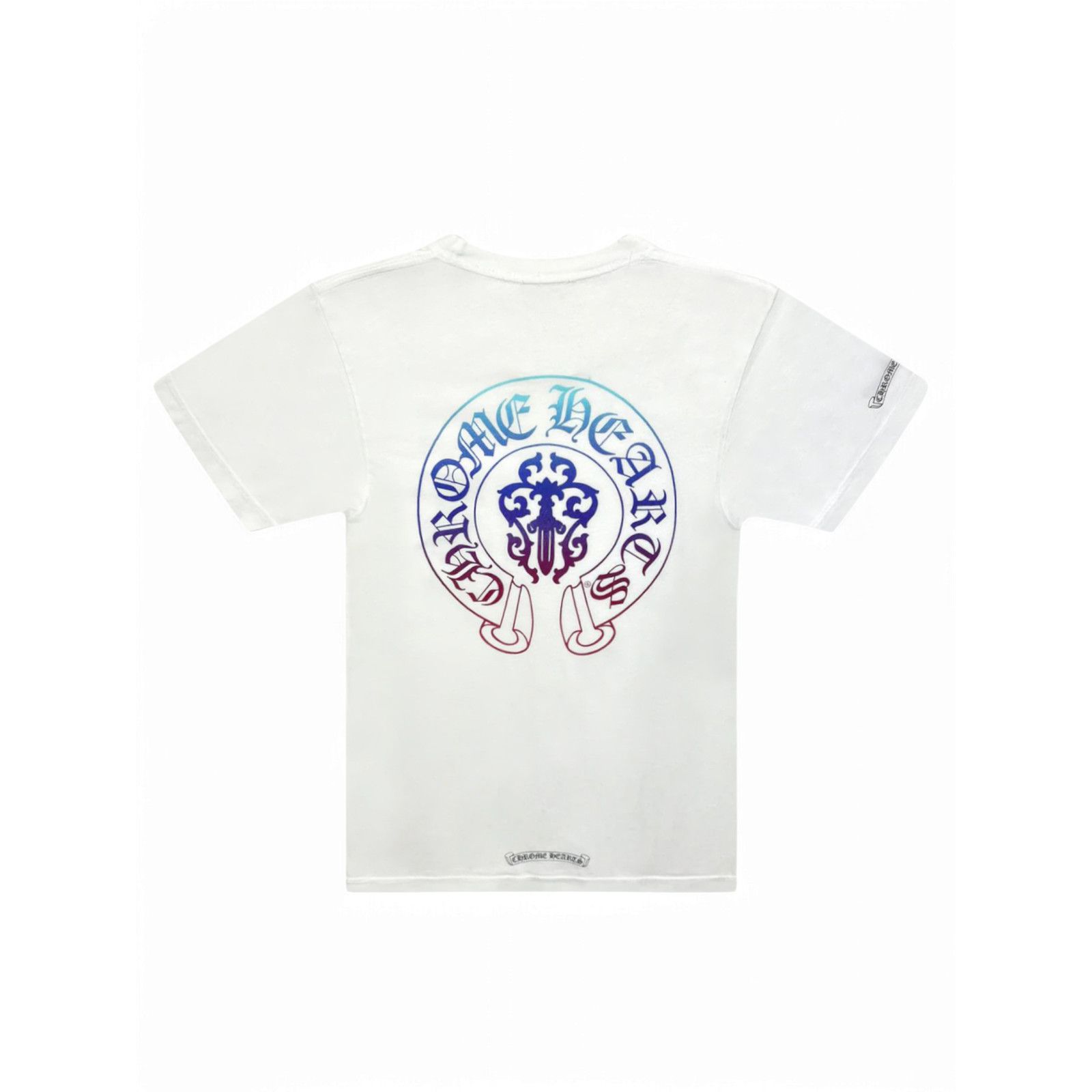 Chrome Hearts Chrome Hearts White Gradient Dagger Horseshoe Logo Tee Size US S / EU 44-46 / 1 - 2 Thumbnail