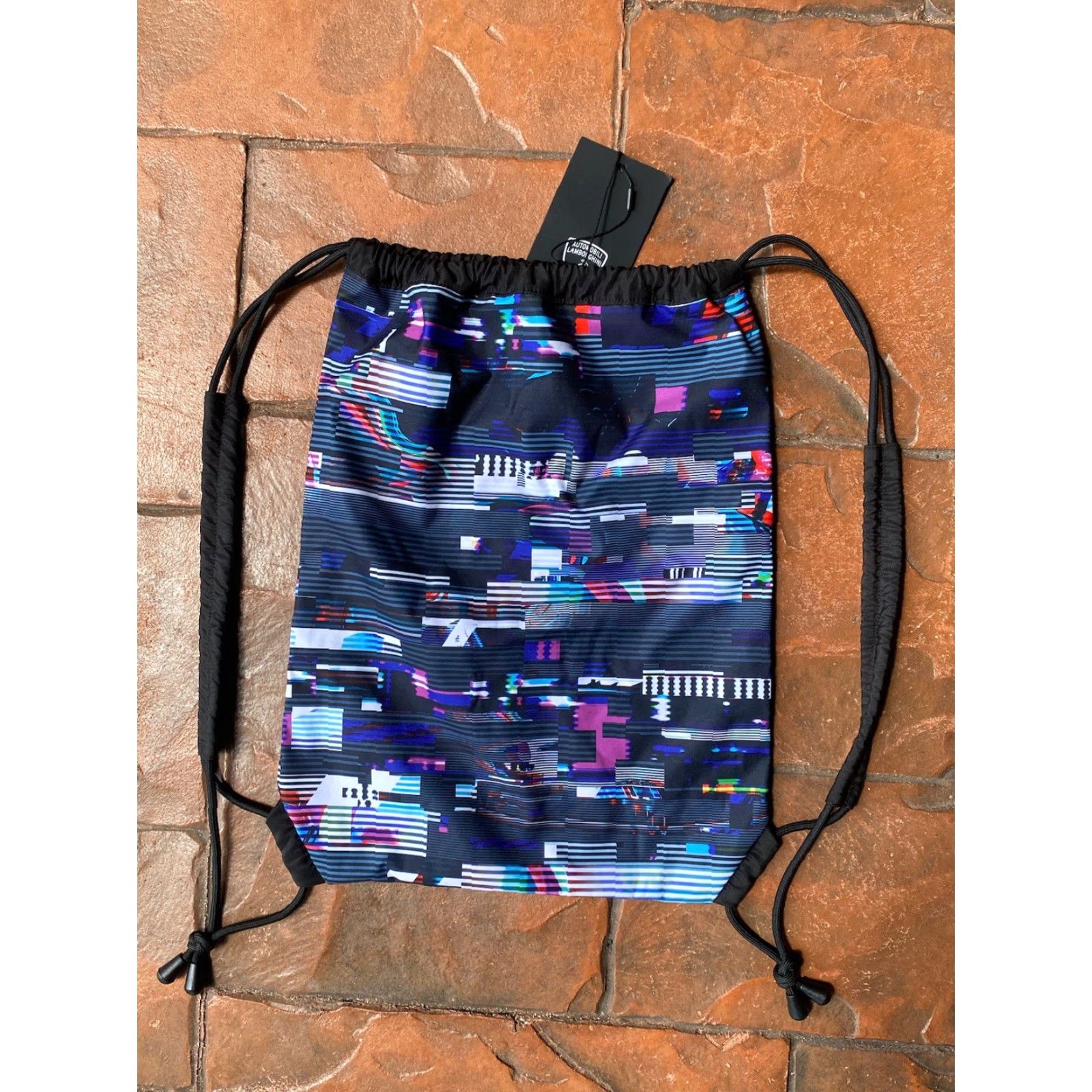 Lamborghini VINTAGE Lamborghini Automobili Team Draw String Bag Glitch One Size NWT Size ONE SIZE - 3 Thumbnail