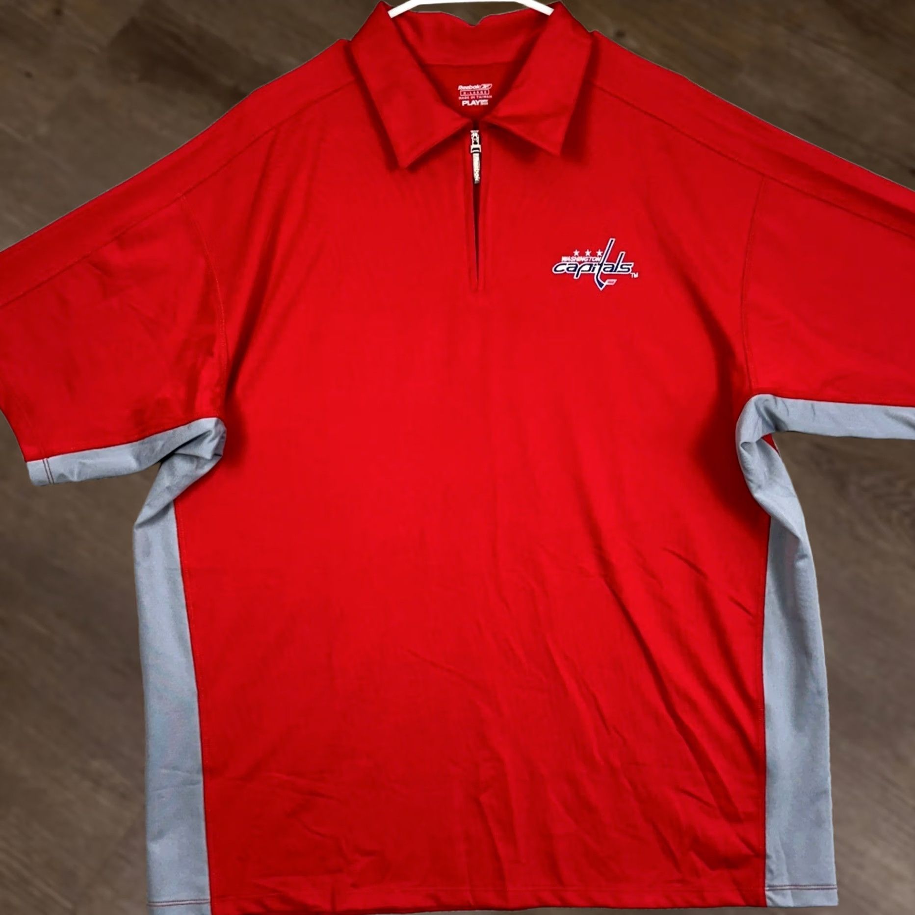 Reebok Reebok Play Dry Zip Polo Shirt Mens XL Red Rugby Quarter Zip Shirt Size US XL / EU 56 / 4 - 1 Thumbnail
