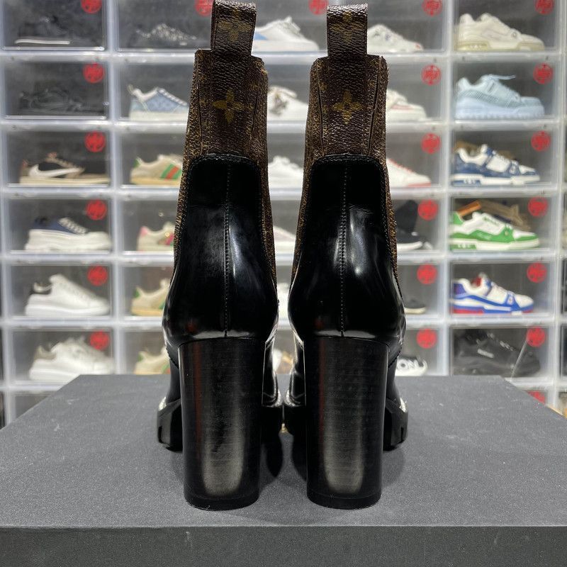 Louis Vuitton Louis Vuitton Black Leather Short Boots with Heels -2505 Size US 8 / IT 38 - 1 Thumbnail