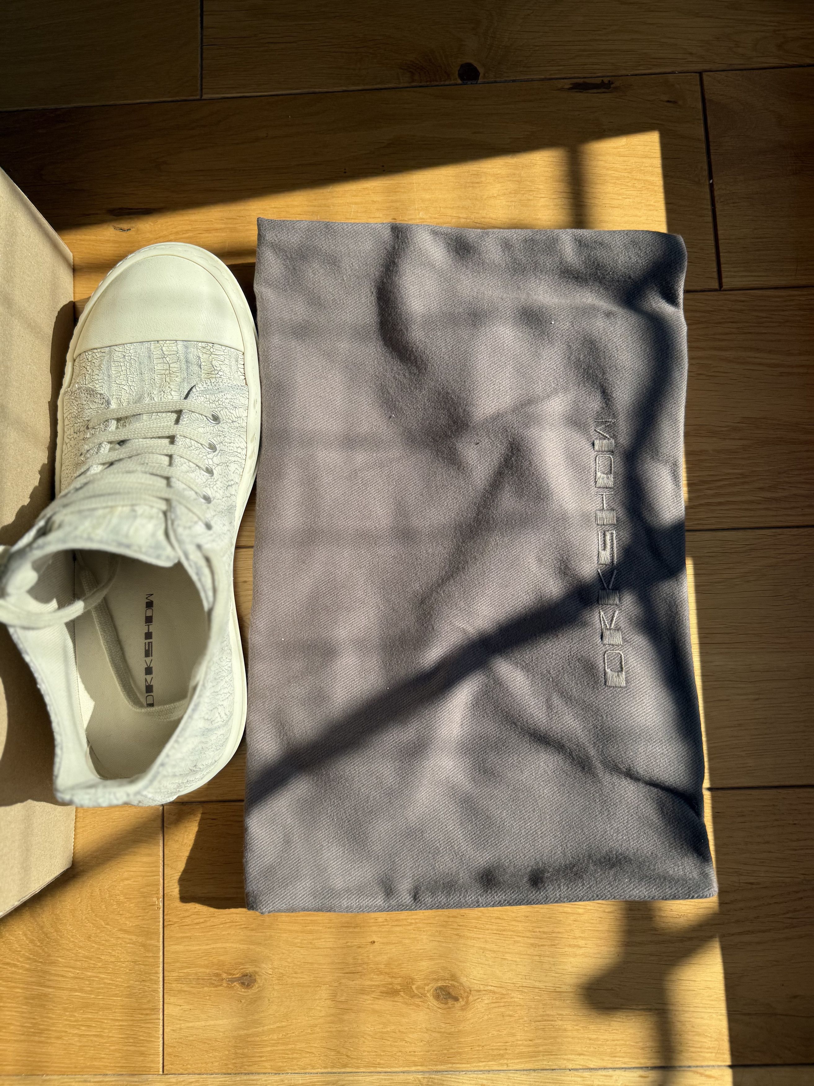 Rick Owens Drkshdw Rick Owens DRKSHDW Hollywood Low 'Milk Cracked Leather' Size US 9 / EU 42 - 7 Thumbnail