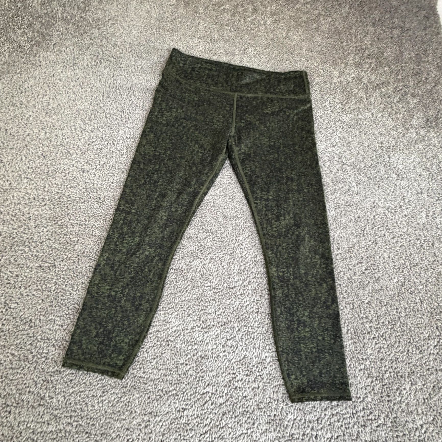 Fabletics Fabletics Leggings Womens M Green Flecked Ankle Reflective Activewear Size 32" / US 10 / IT 46 - 2 Thumbnail