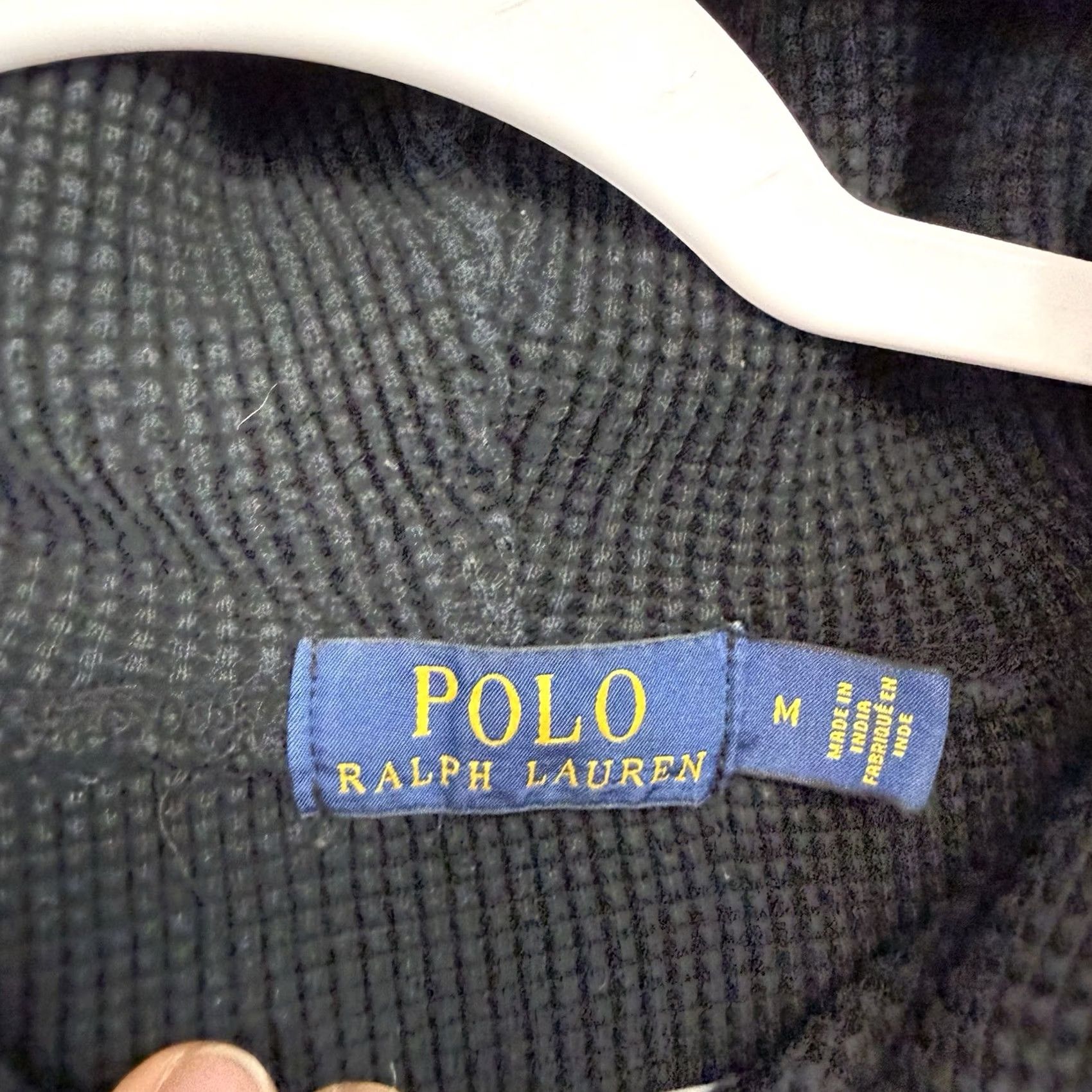 Polo Ralph Lauren Polo Ralph Lauren Hoodie Mens M Black Waffle Knit Thermal Pullover Hooded Pockets Logo Embroidered Size US M / EU 48-50 / 2 - 5 Thumbnail