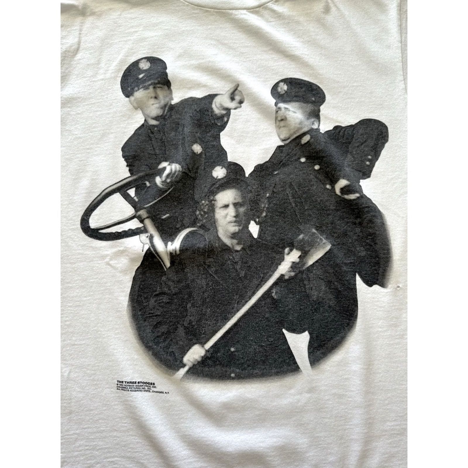 Tultex VINTAGE Tultex The Three Stooges Stooge Patrol 1995 T-shirt Men Large 90s White Size US L / EU 52-54 / 3 - 2 Thumbnail