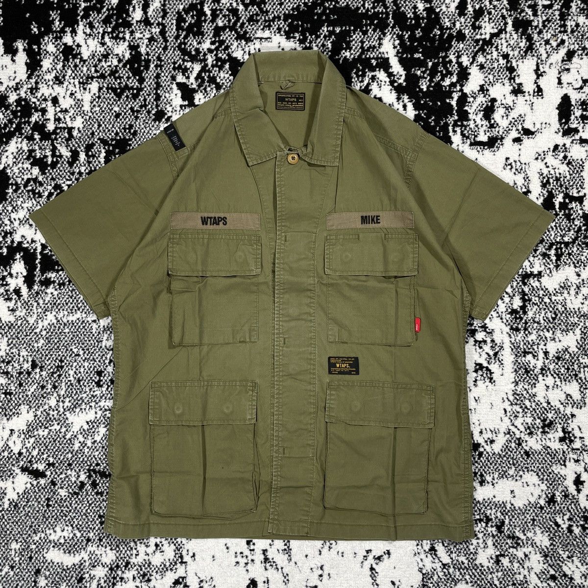 image of Wtaps Jungle Ss Shirt.cotton.polin 2016 in Olive Drab, Men's (Size Medium)