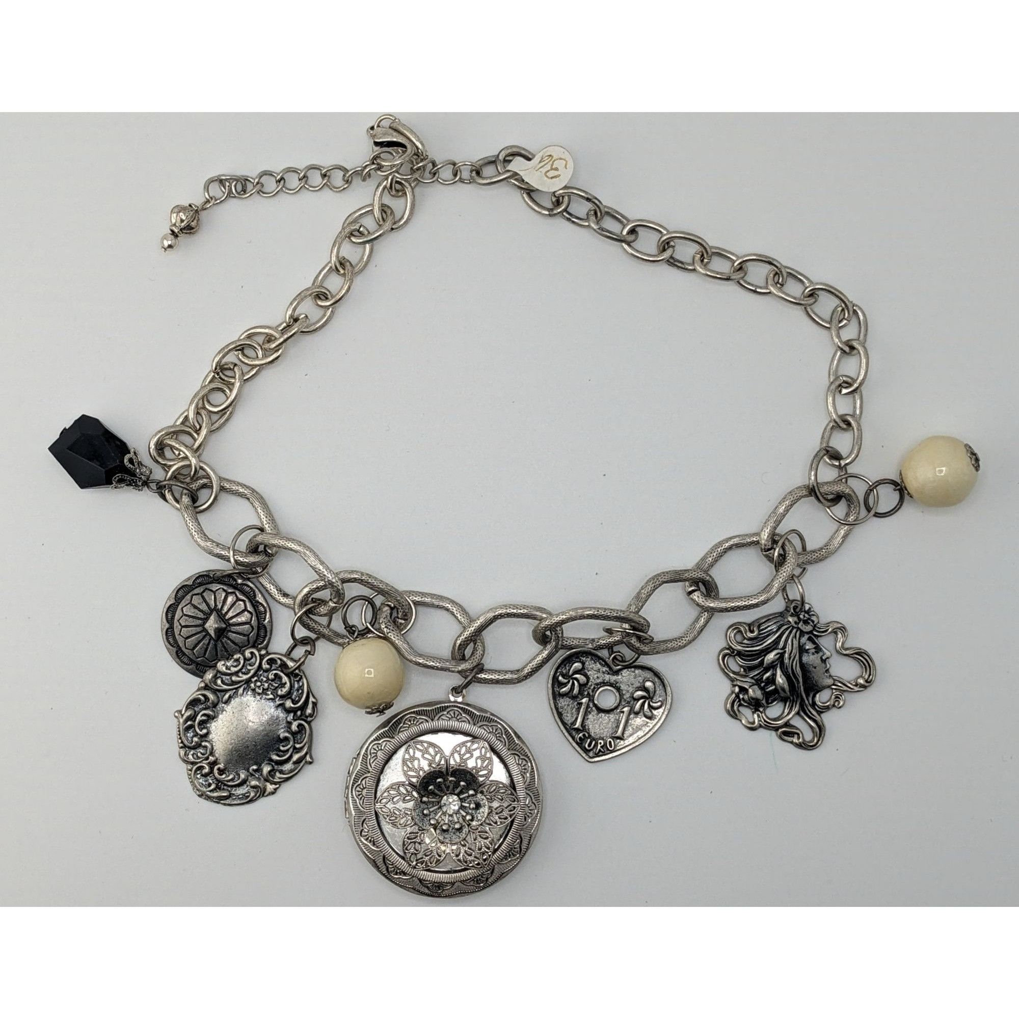 Handmade Vintage Victorian Style Gothic Charm Necklace W/ Locket Bead Size ONE SIZE - 6 Thumbnail
