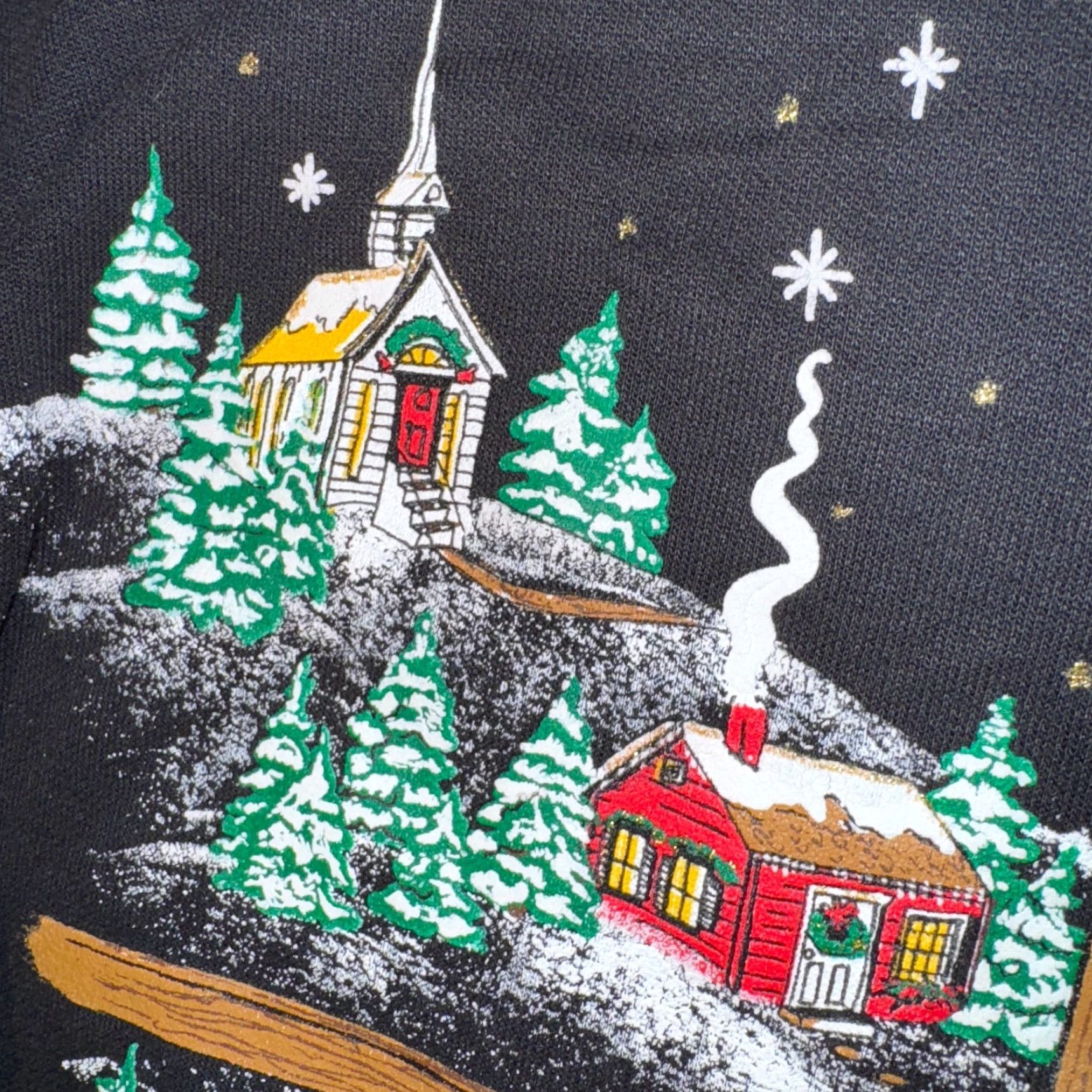 Vintage Vintage Holiday Time Christmas Cabin Candle Church Cross Sweatshirt M Size M / US 6-8 / IT 42-44 - 3 Thumbnail