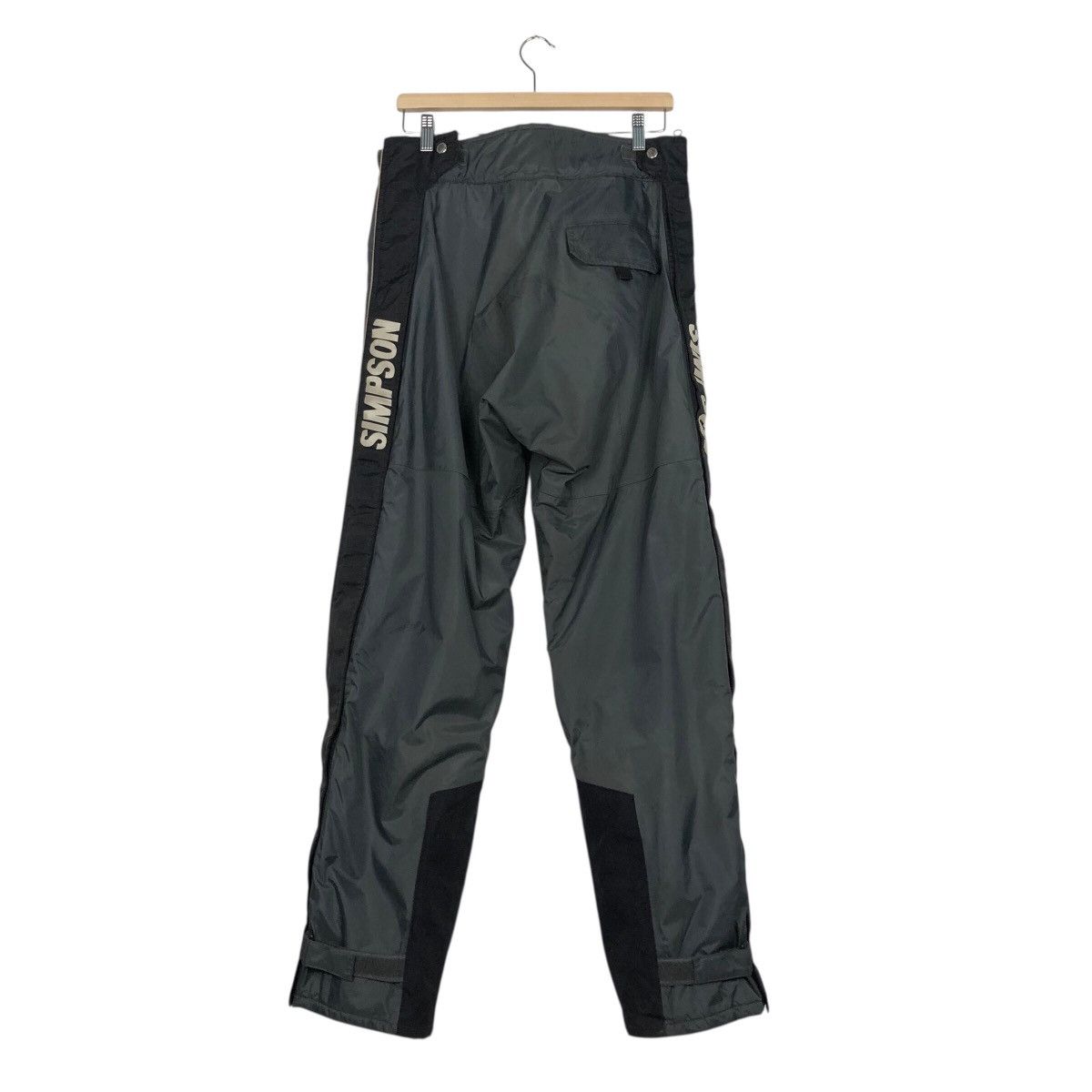 Japanese Brand Vintage Simpson Grey Nylon Moto Riding Pants Big Logo Size US 30 / EU 46 - 9 Thumbnail