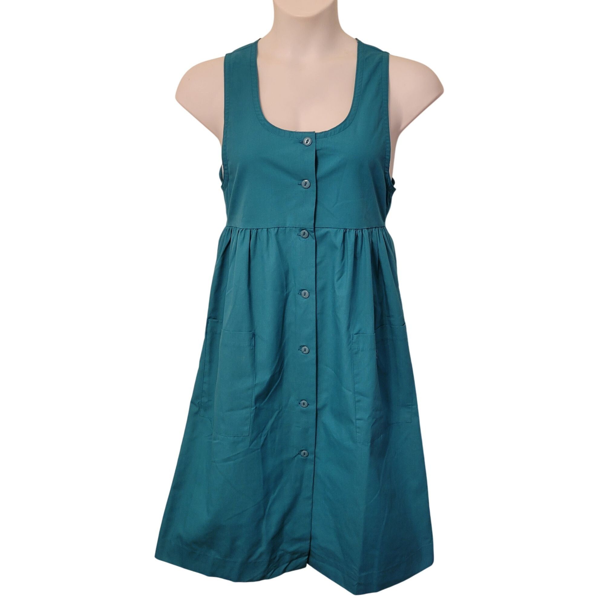 Other White Swan Working Scrubs Teal Button Front Dress S Nurse Co Size S / US 4 / IT 40 - 1 Thumbnail