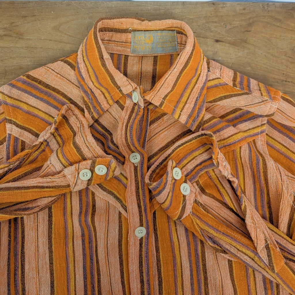 Vintage Vintage Santa Cruz Imports Striped Indian Cotton Hippie Top Size L / US 10 / IT 46 - 3 Thumbnail
