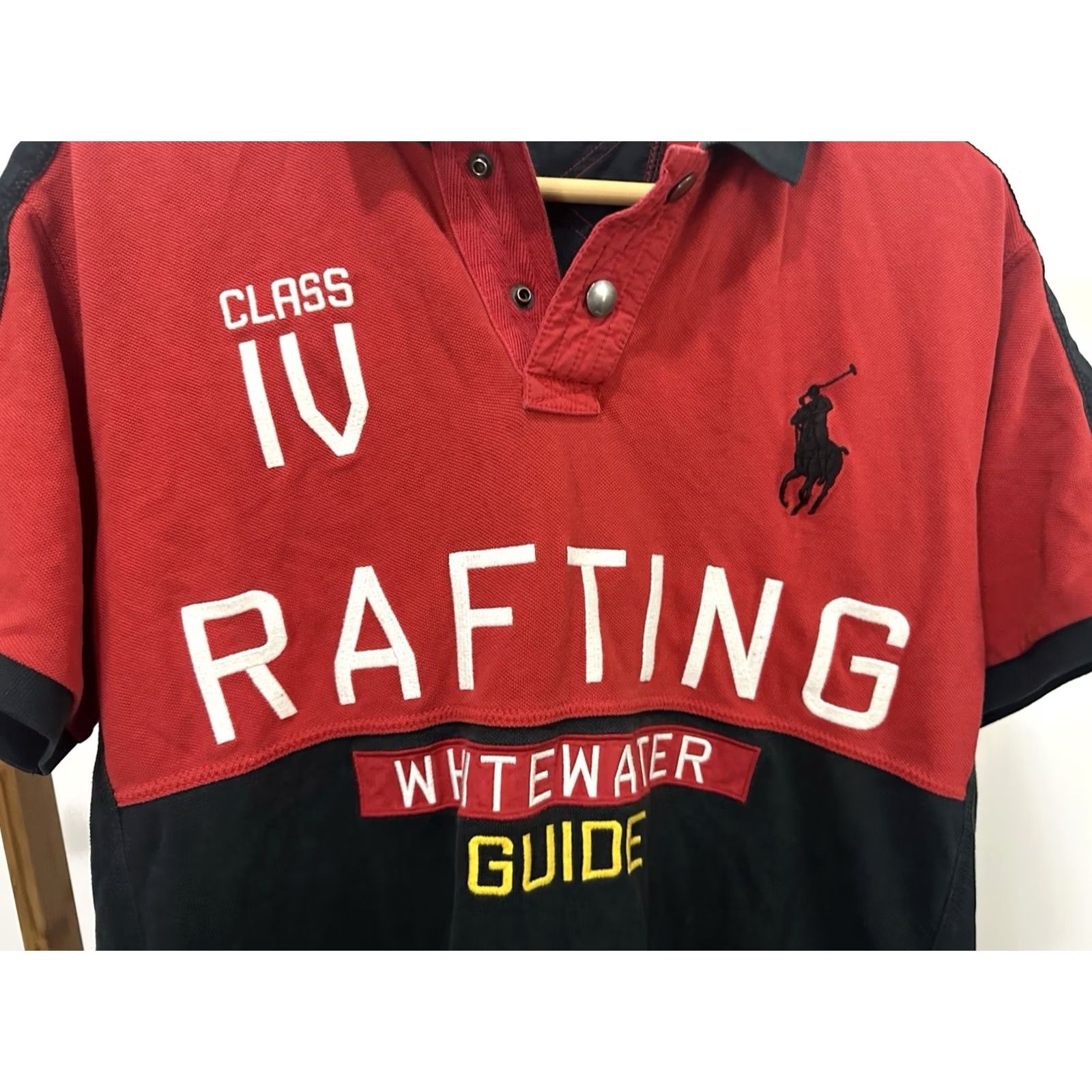 Polo Ralph Lauren VTG Polo Ralph Lauren Polo Shirt XL Red Rafting Whitewater Guide Big Pony Class IV Rugby Shirt Mens Size US XL / EU 56 / 4 - 5 Thumbnail