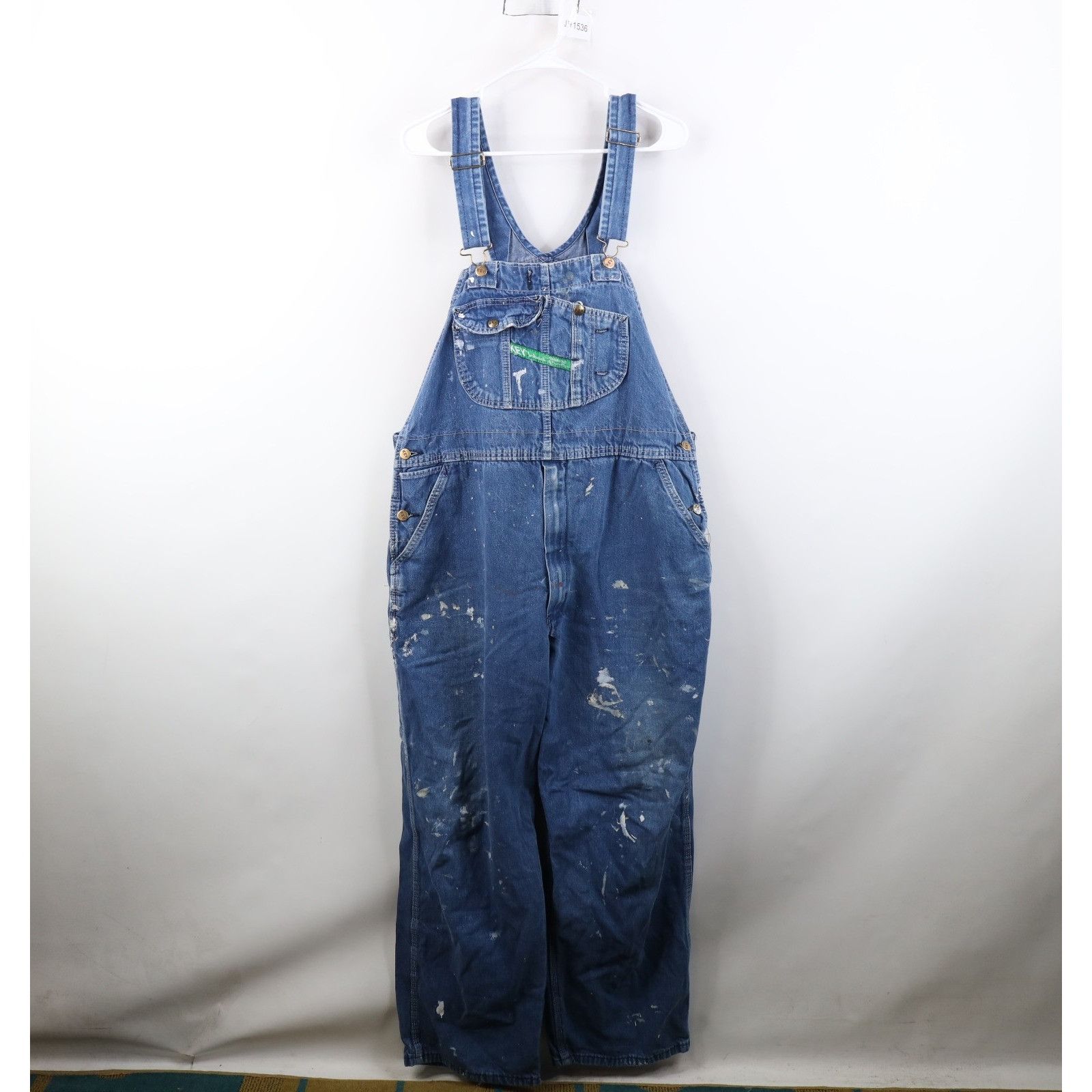 Vintage Vintage 90s Streetwear Thrashed Wide Leg Denim Overalls Size US 42 / EU 58 - 1 Thumbnail