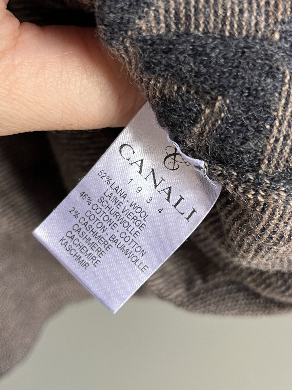 Canali Canali Wool Monogram Sweater Size US L / EU 52-54 / 3 - 9 Thumbnail