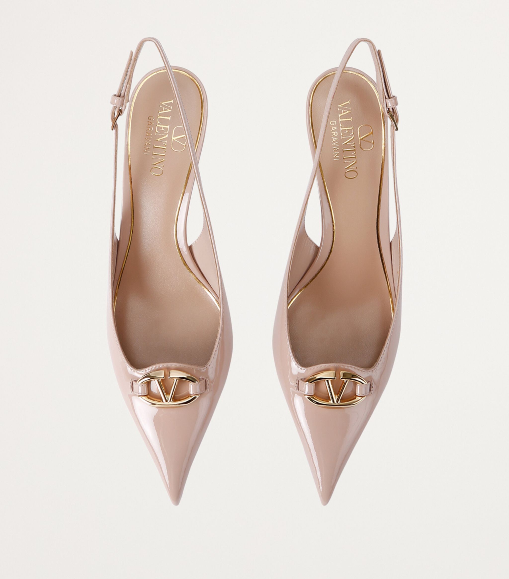 Valentino o1s22i1n0924 Slingback Vlogo Decollete Pumps in Neutro Size US 6 / IT 36 - 4 Thumbnail
