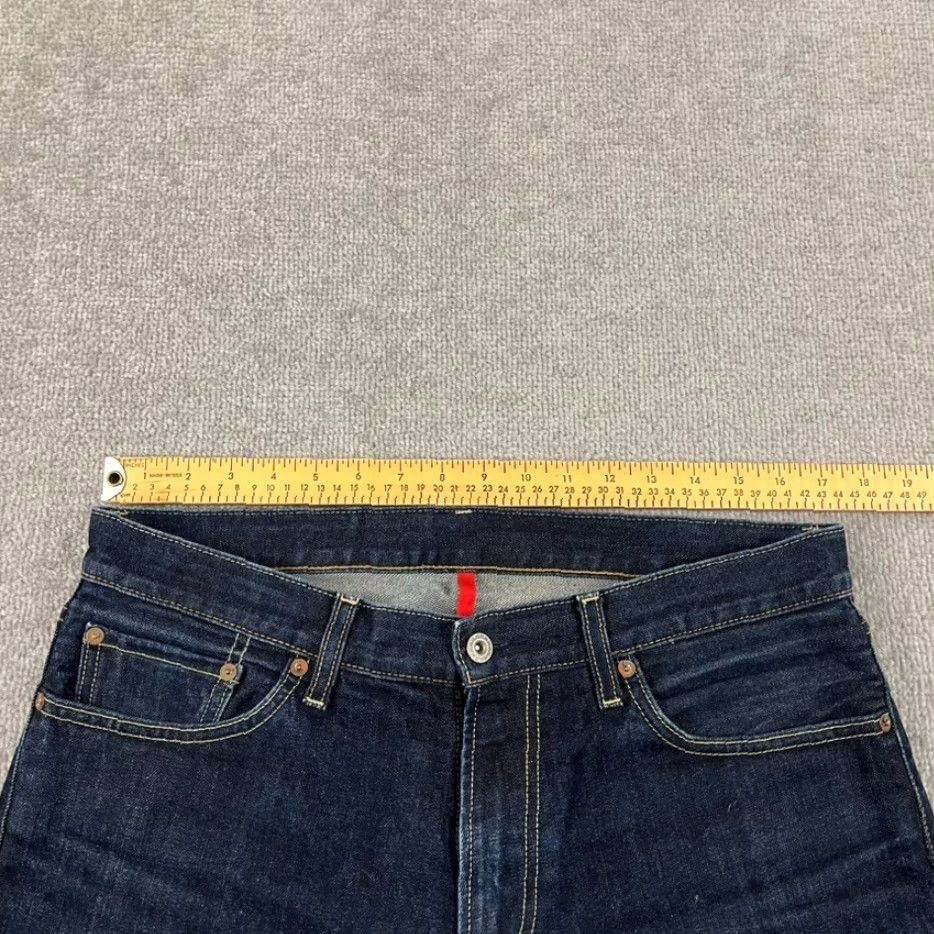 Uniqlo UNIQLO Jeans Mens 33 x 32 Regular Dark Blue Denim Straight 5-Pocket Mens Size US 33 - 4 Thumbnail
