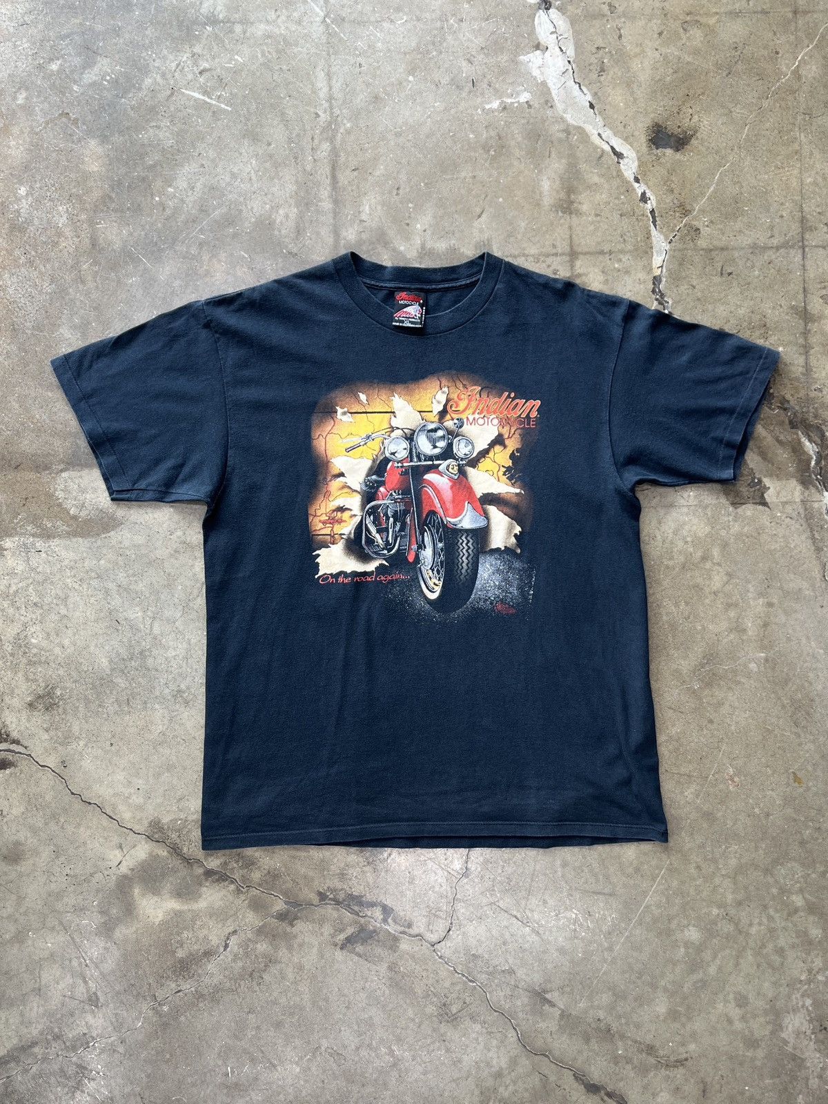 Indian Motorcycle × Vintage Vintage Indian Motorcycle Map Single Stitch Tee XL Size US XL / EU 56 / 4 - 2 Thumbnail