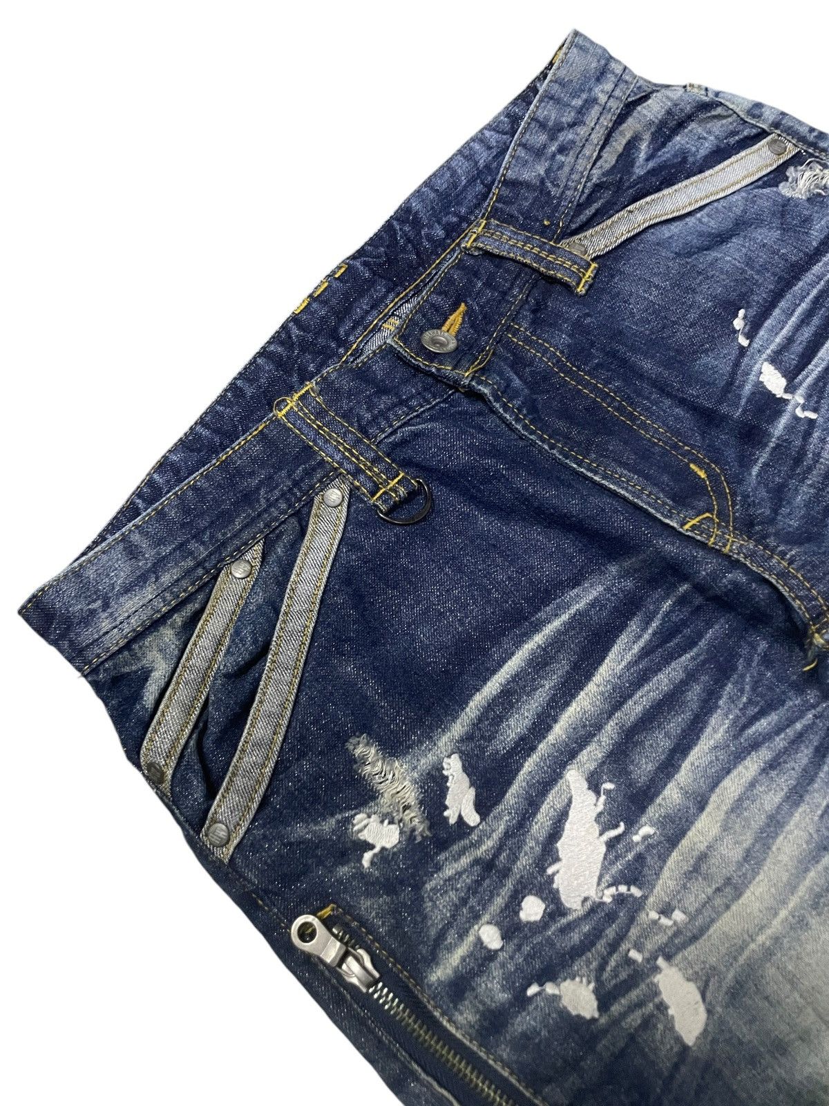 HIDEAWAYS × Hysteric Glamour Hideaways Nicole Heavy Whiskers Shiny Blue Flared Jeans Size US 30 / EU 46 - 10 Thumbnail