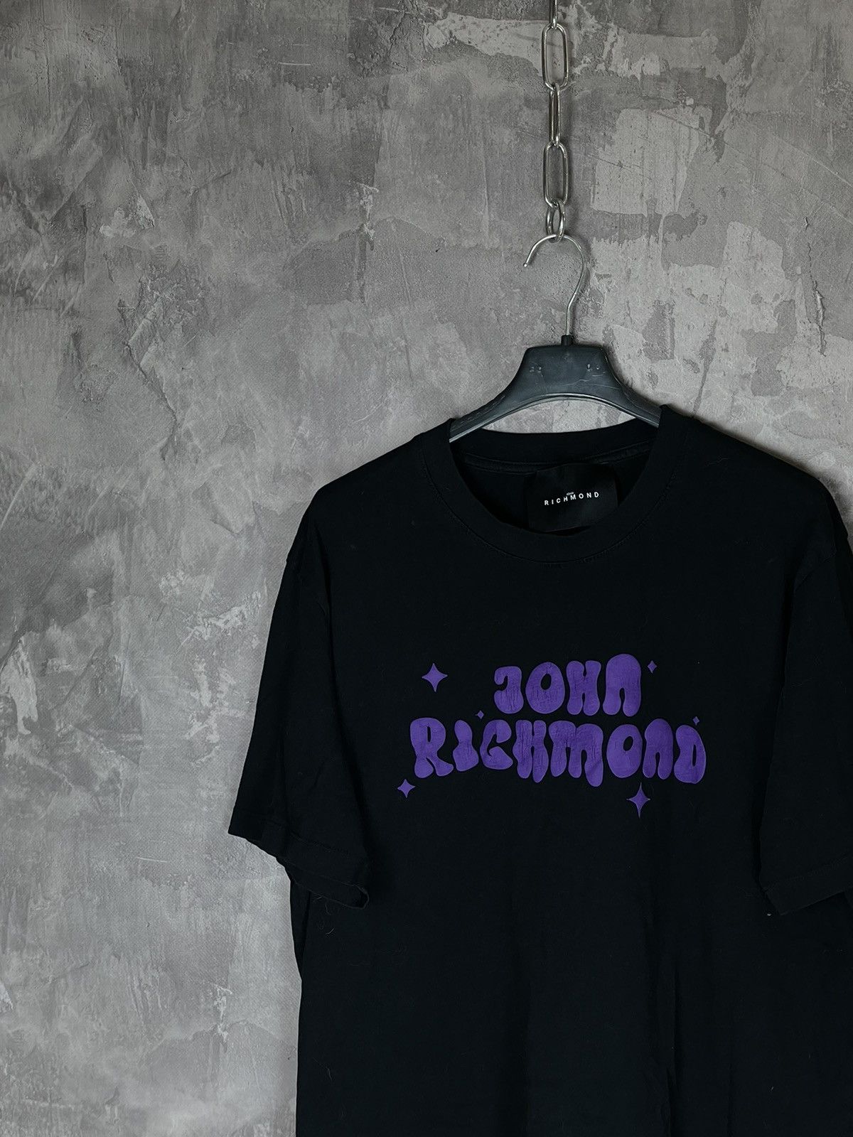 Designer × John Richmond John Richmond Streetwear Big Logo Black T shirt Size US XL / EU 56 / 4 - 4 Thumbnail