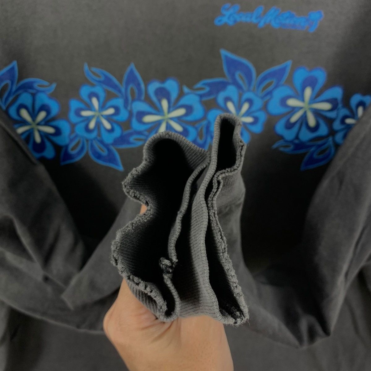 Vintage 90's LOCAL MOTION Floral Distressed Longsleeve Tee