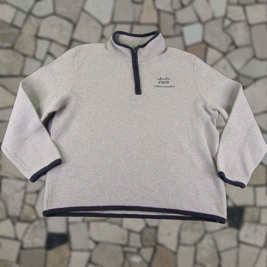 Vintage VINTAGE LL Bean Sweater Mens XL Gray 1/4 Zip Thermal Pullover Knit Sweater Outdoor 90s Mens Size US XL / EU 56 / 4 - 1 Thumbnail
