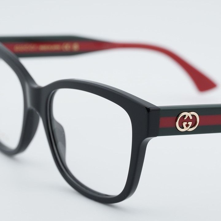 Gucci Gucci GG0038ONN 001 Eyeglasses Black 54mm Square Frame Size ONE SIZE - 10 Thumbnail