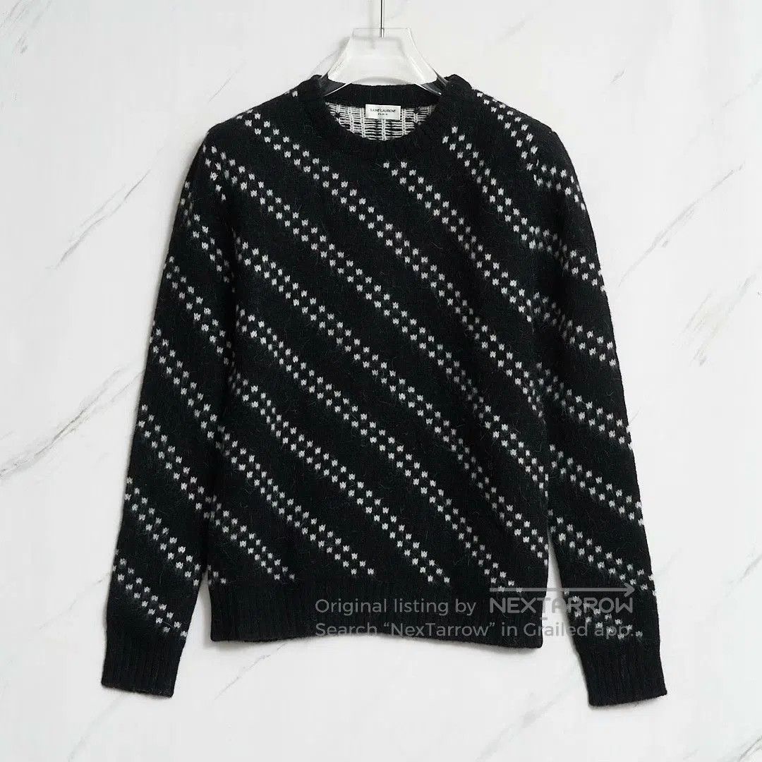 Saint Laurent Paris Saint Laurent Men's Black Zigzag Sweater. Size US M / EU 48-50 / 2 - 1 Thumbnail