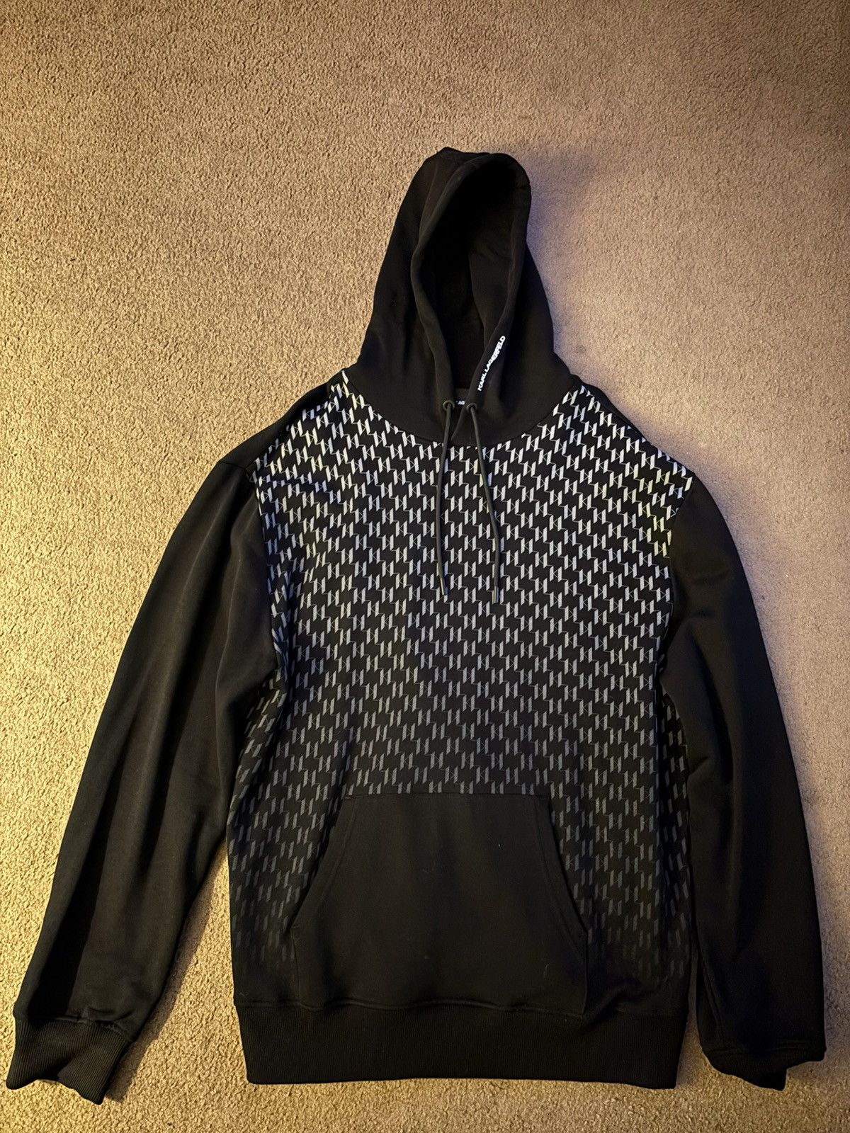 Karl Lagerfeld Black Geometric Karl Lagerfeld Hoodie Size US L / EU 52-54 / 3 - 1 Thumbnail