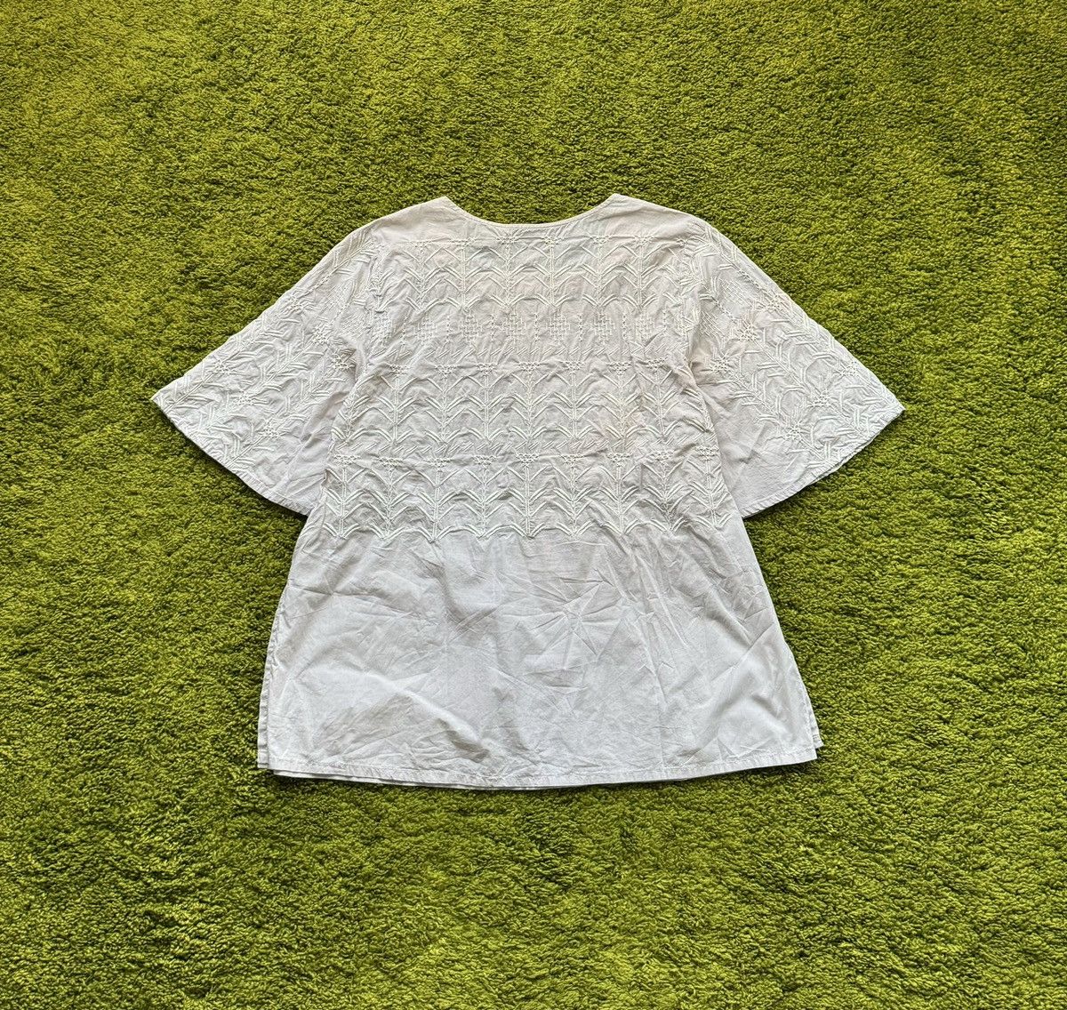 Designer Gudrun Sjoden avant garde poplin embroidered blouse Size M / US 6-8 / IT 42-44 - 2 Thumbnail
