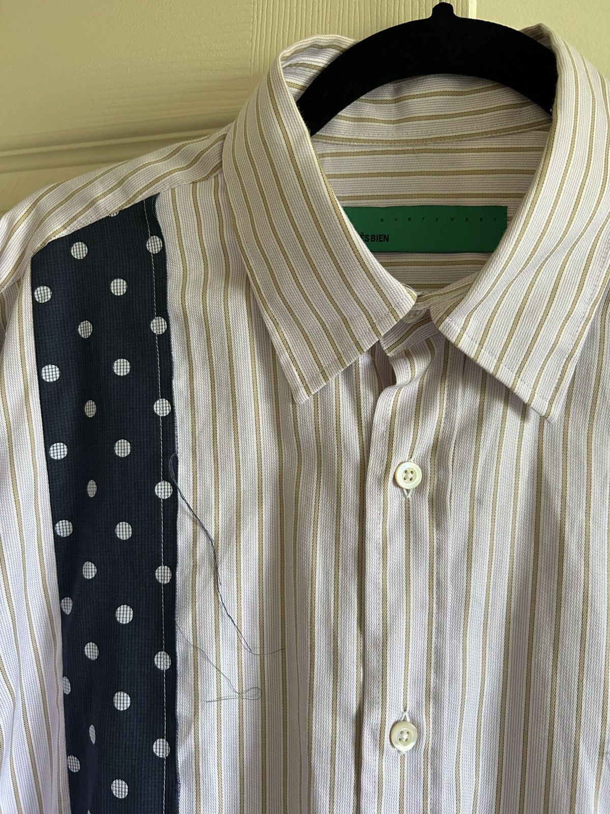 Tres Bien Tres Bien Striped Shirt Polka Dot Panels Size US M / EU 48-50 / 2 - 2 Thumbnail