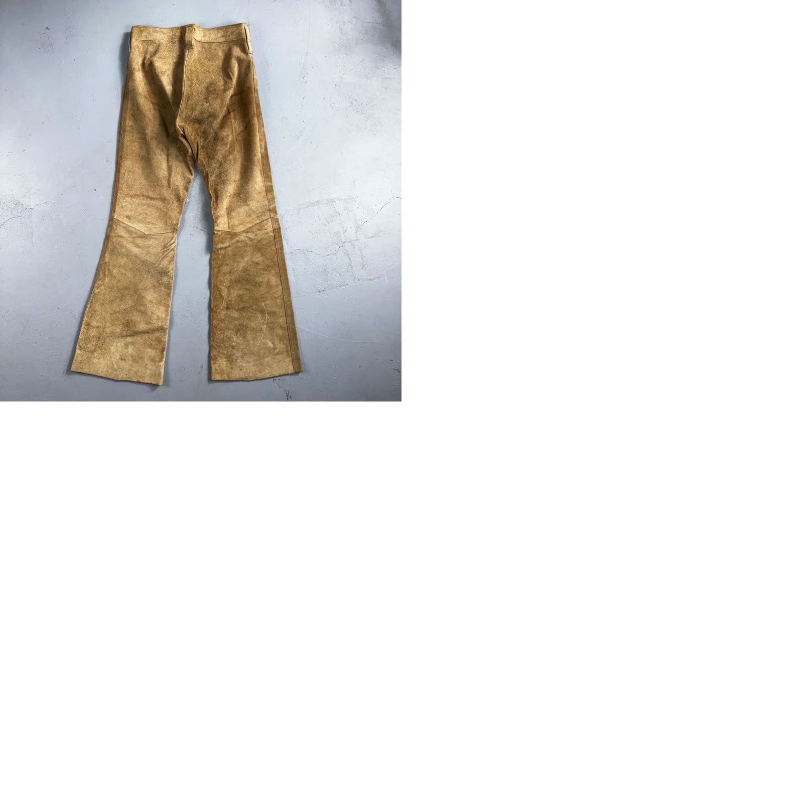 VINTAGE 1960s Leather Pants 28 Wide Leg Brown Rockabilly 60s Cowboy Suede 27x30