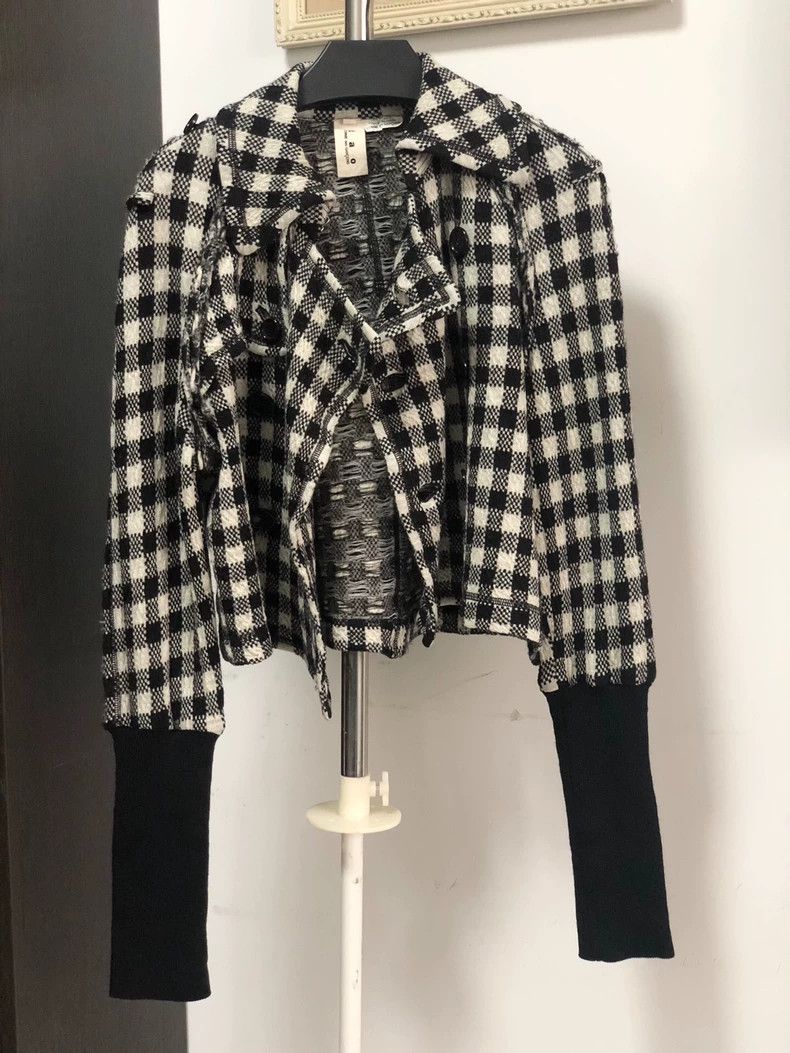 Comme des Garcons Comme Des Garcons Black and white woven plaid double-breas Size S / US 4 / IT 40 - 2 Thumbnail