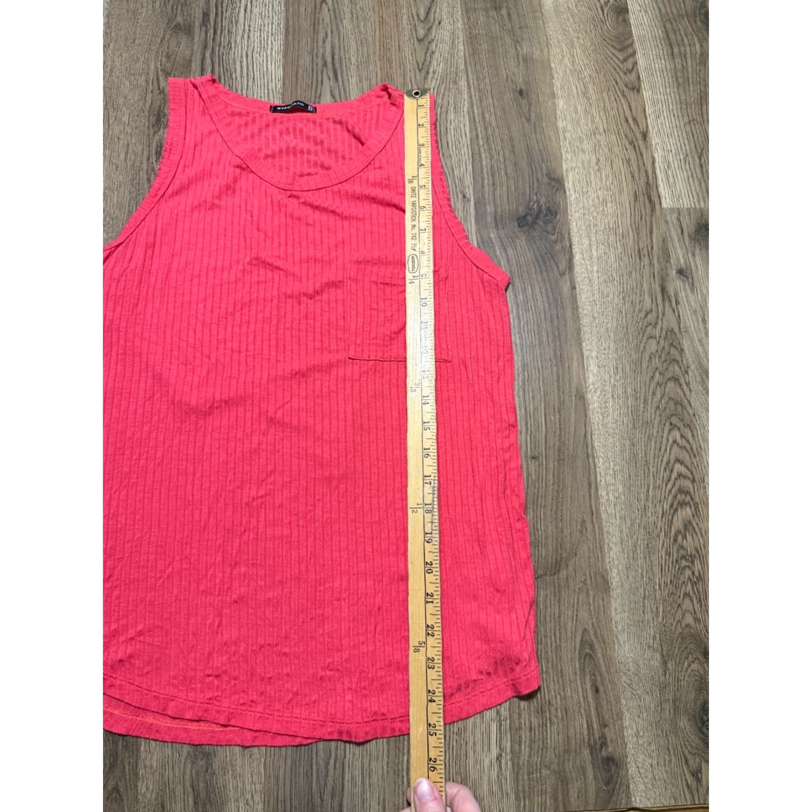 Vintage STACCATO Tank Top Women’s Medium Red Striped Pocket Tee Size M / US 6-8 / IT 42-44 - 4 Thumbnail