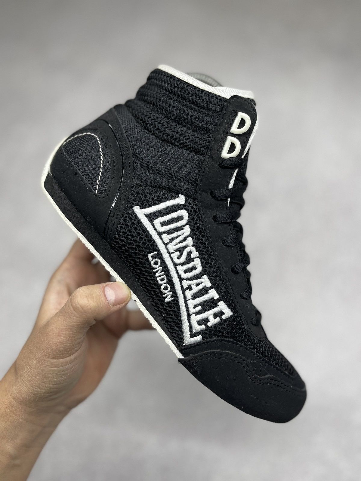 Mens Lonsdale Contender Boxing Sneakers Boots Black
