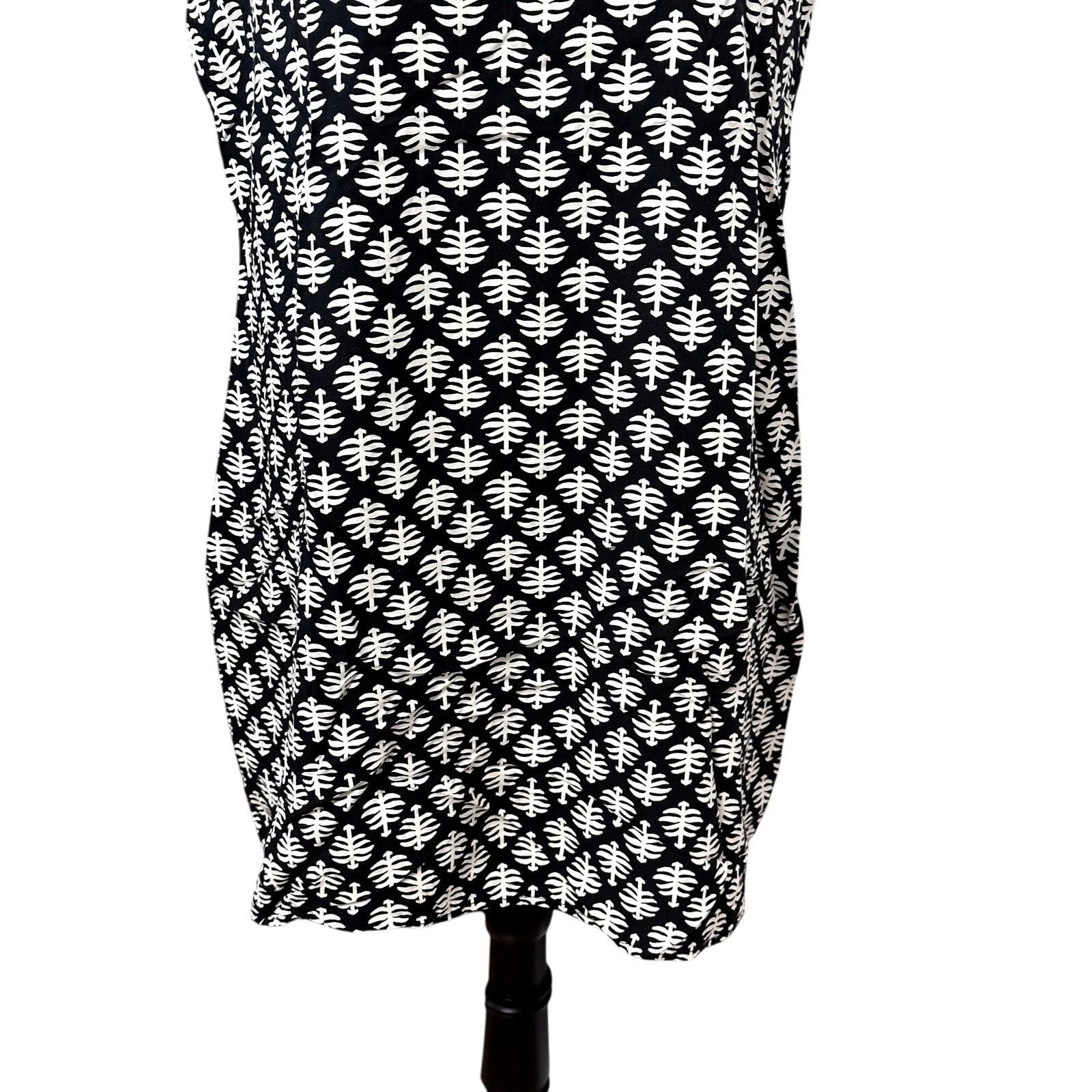 Other Shift Dress Floral Sleeveless Keyhole Neck Black/White W L Size L / US 10 / IT 46 - 3 Thumbnail