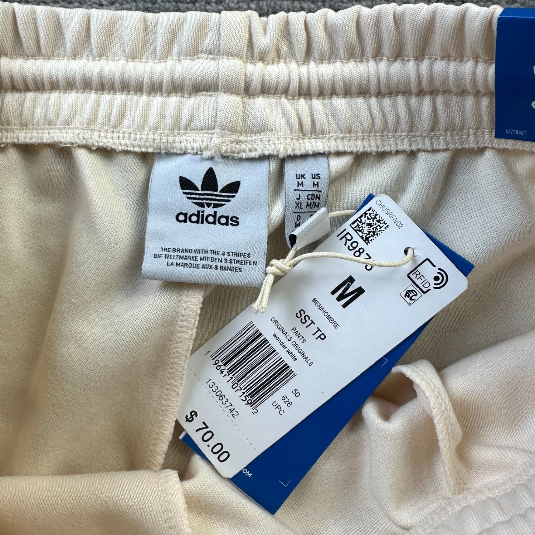 Adidas Adidas Pants Mens Medium Beige Tan Originals Superstar Track SST TT Cream Track Pants Slim Size US 31 - 6 Thumbnail