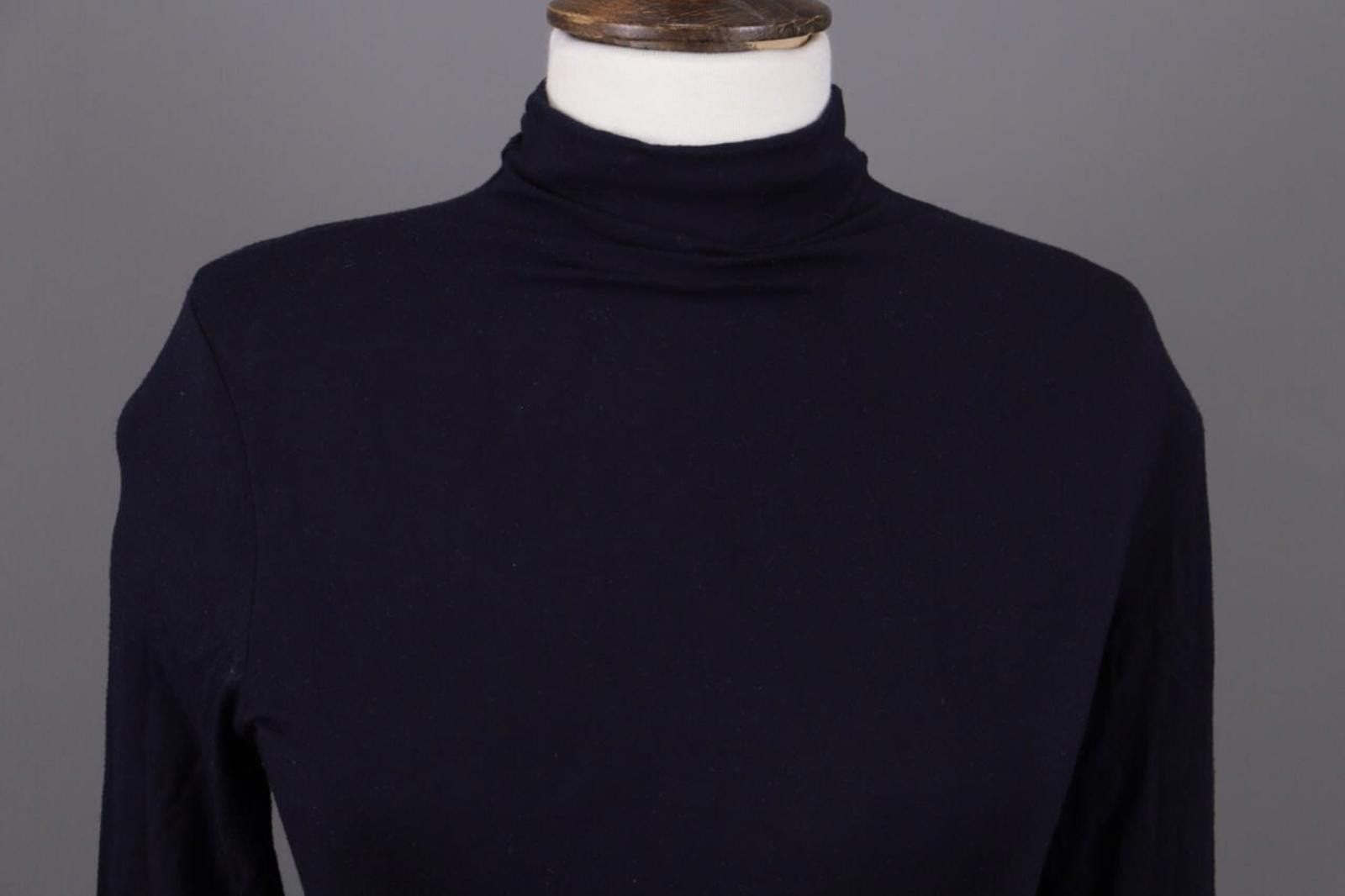 Designer Sarah Pacini Black High Neck Stretch Top Shirt Size 1 Size M / US 6-8 / IT 42-44 - 2 Thumbnail
