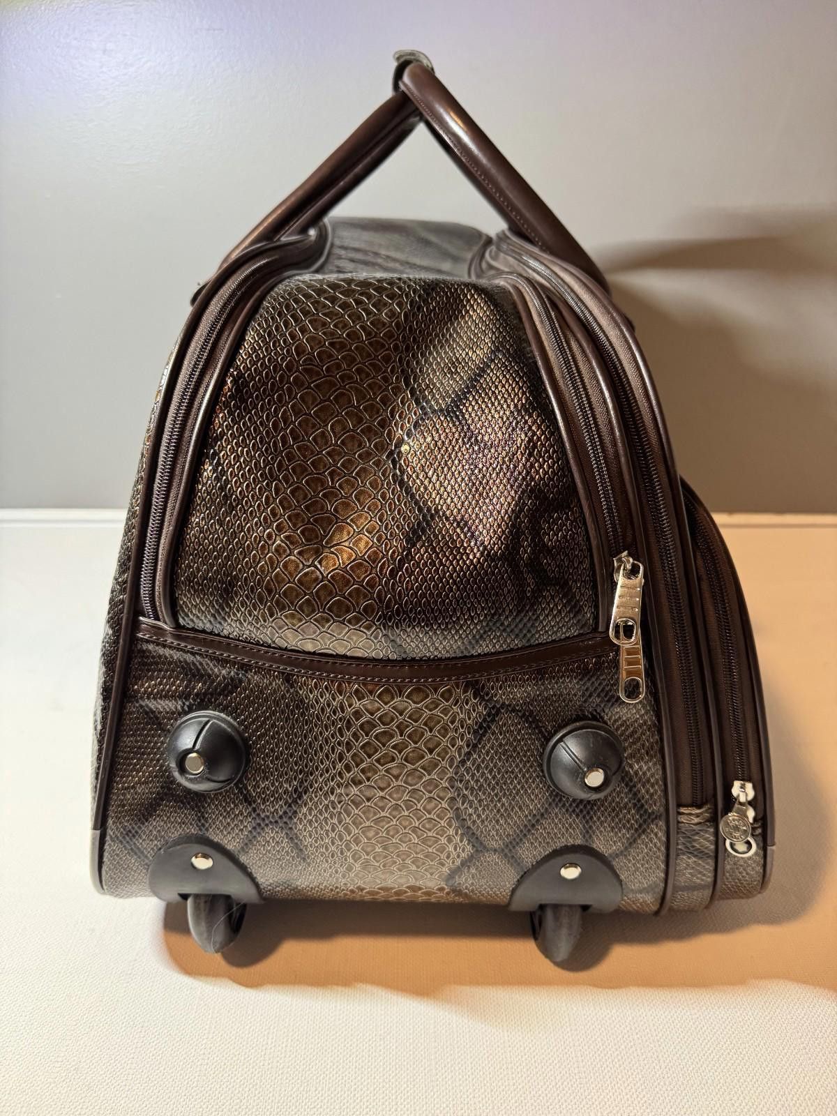 Montblanc Vintage Montblanc Brown Leather Trolley Suitcase with Wheels Size ONE SIZE - 7 Thumbnail