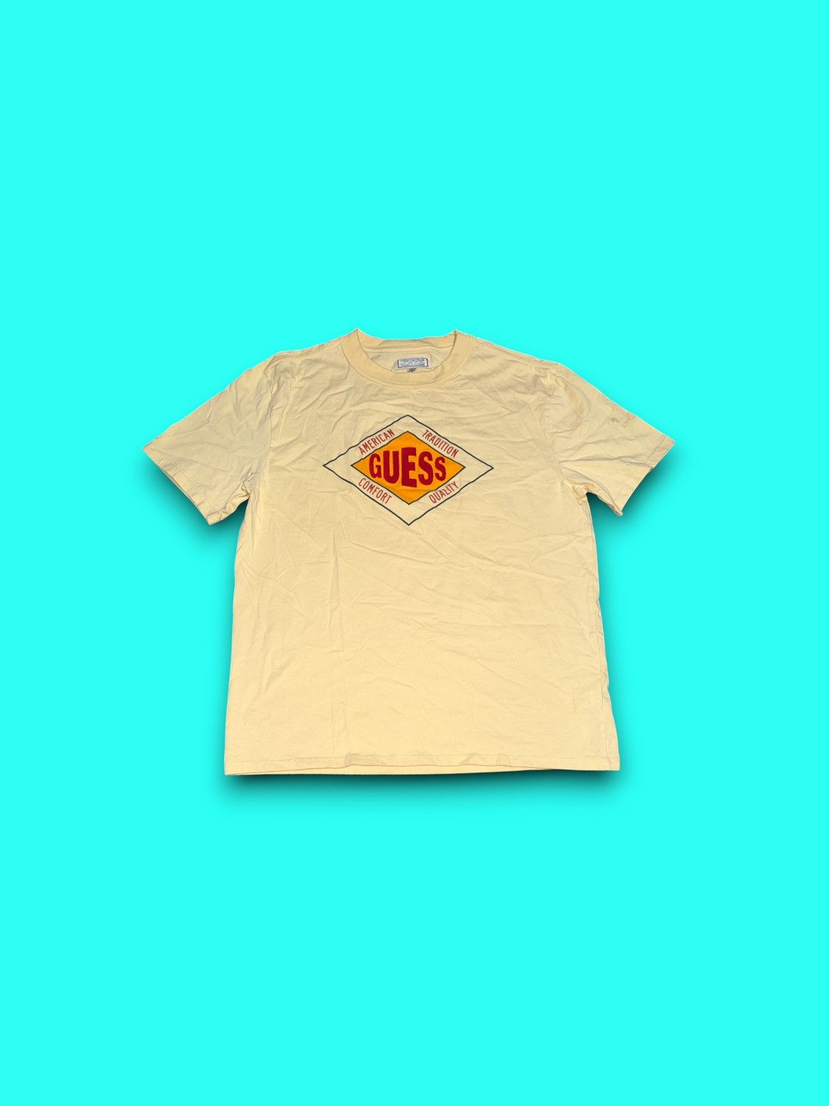 Guess Guess Originals Men’s Short Sleeve Tan T-Shirt Cali Tee Size US M / EU 48-50 / 2 - 2 Thumbnail